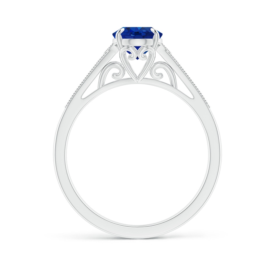 8x6mm AAA Aeon Vintage Inspired Oval Sapphire Solitaire Engagement Ring with Milgrain in 18K White Gold side 199