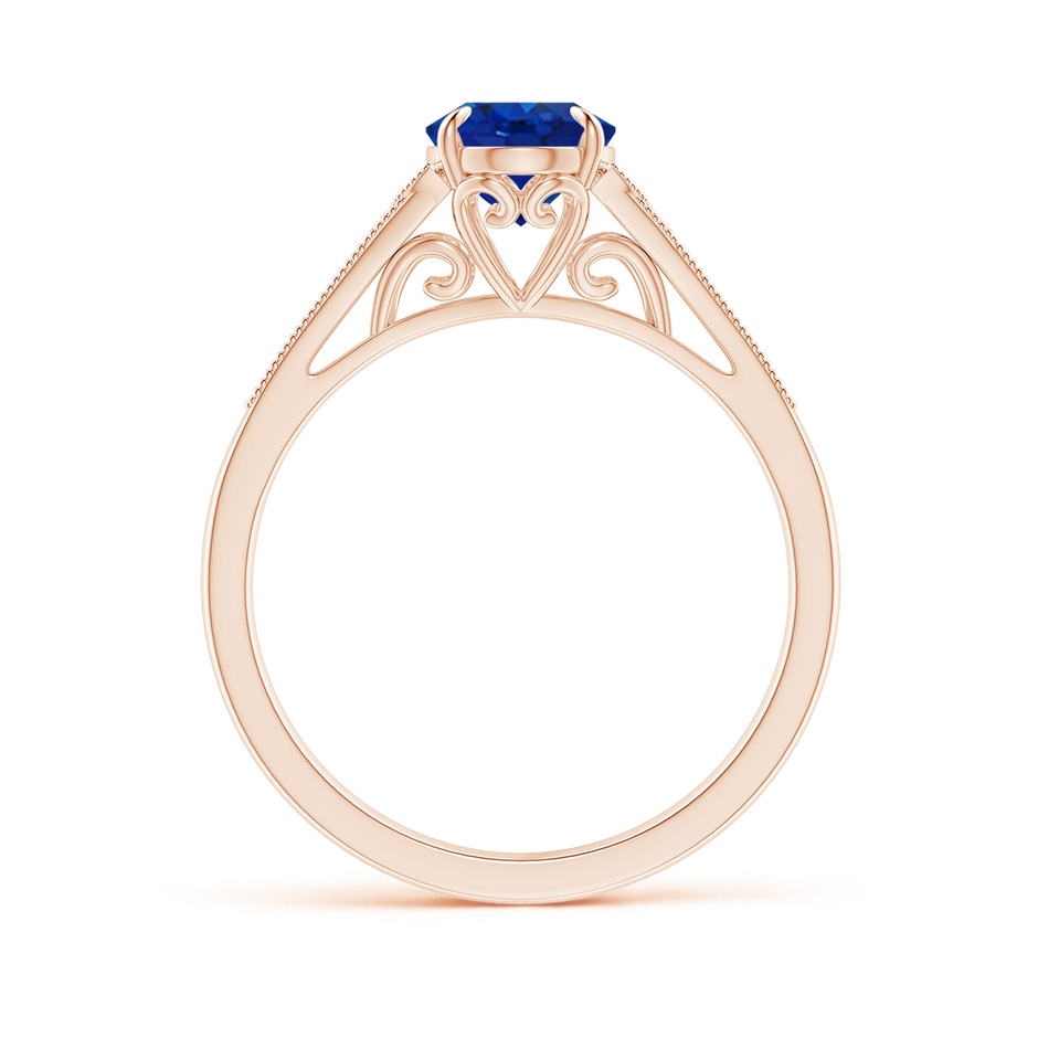 8x6mm AAA Aeon Vintage Inspired Oval Sapphire Solitaire Engagement Ring with Milgrain in Rose Gold side 199
