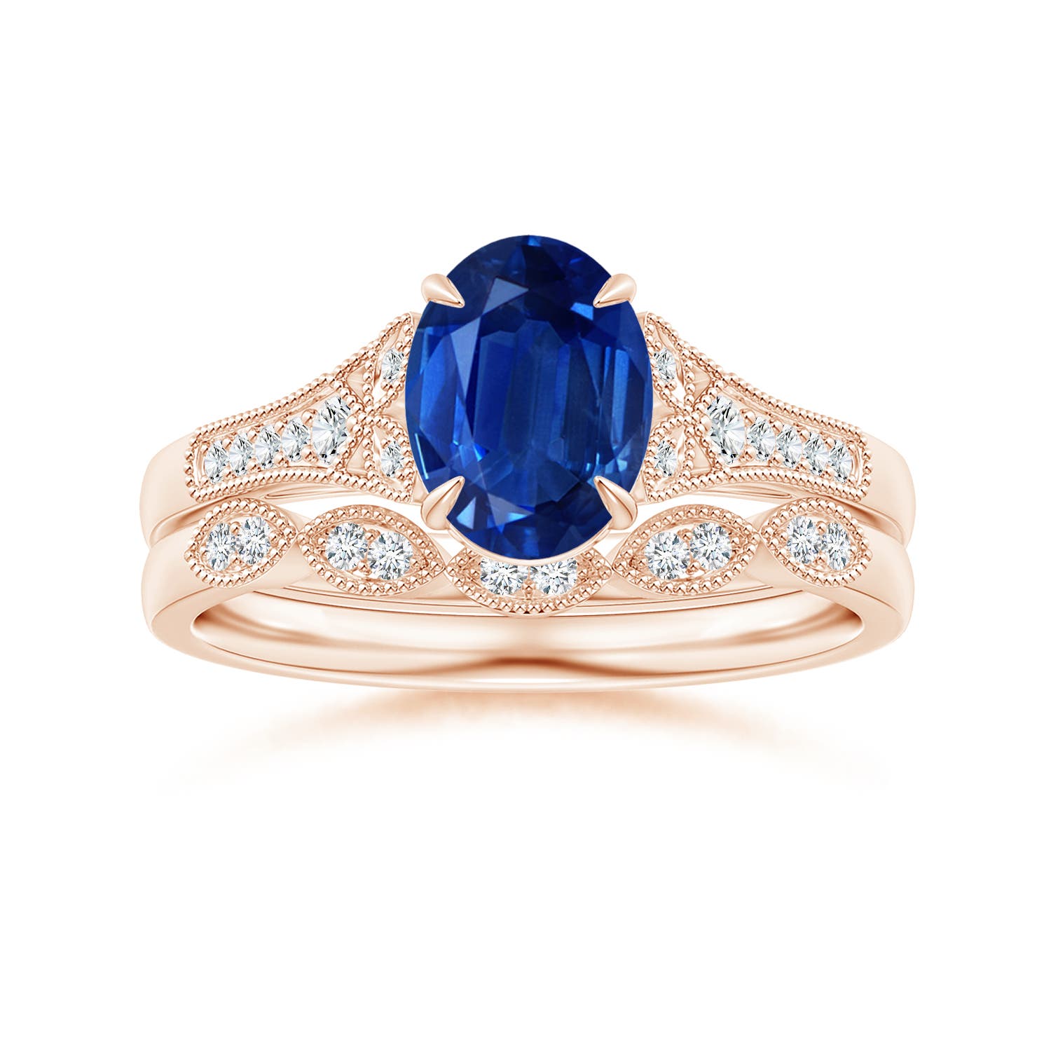 AAA - Blue Sapphire / 1.69 CT / 14 KT Rose Gold