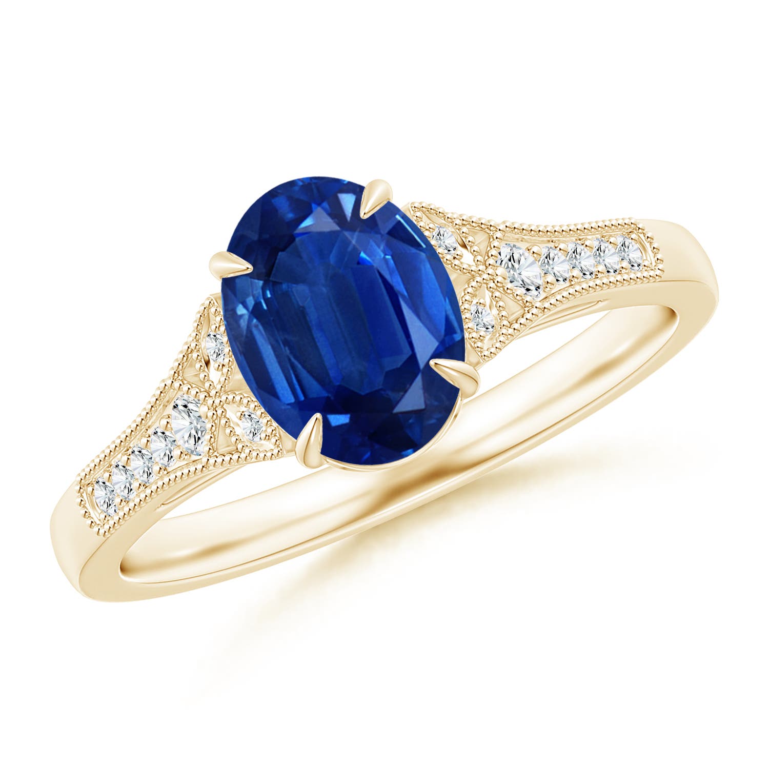 AAA - Blue Sapphire / 1.69 CT / 14 KT Yellow Gold