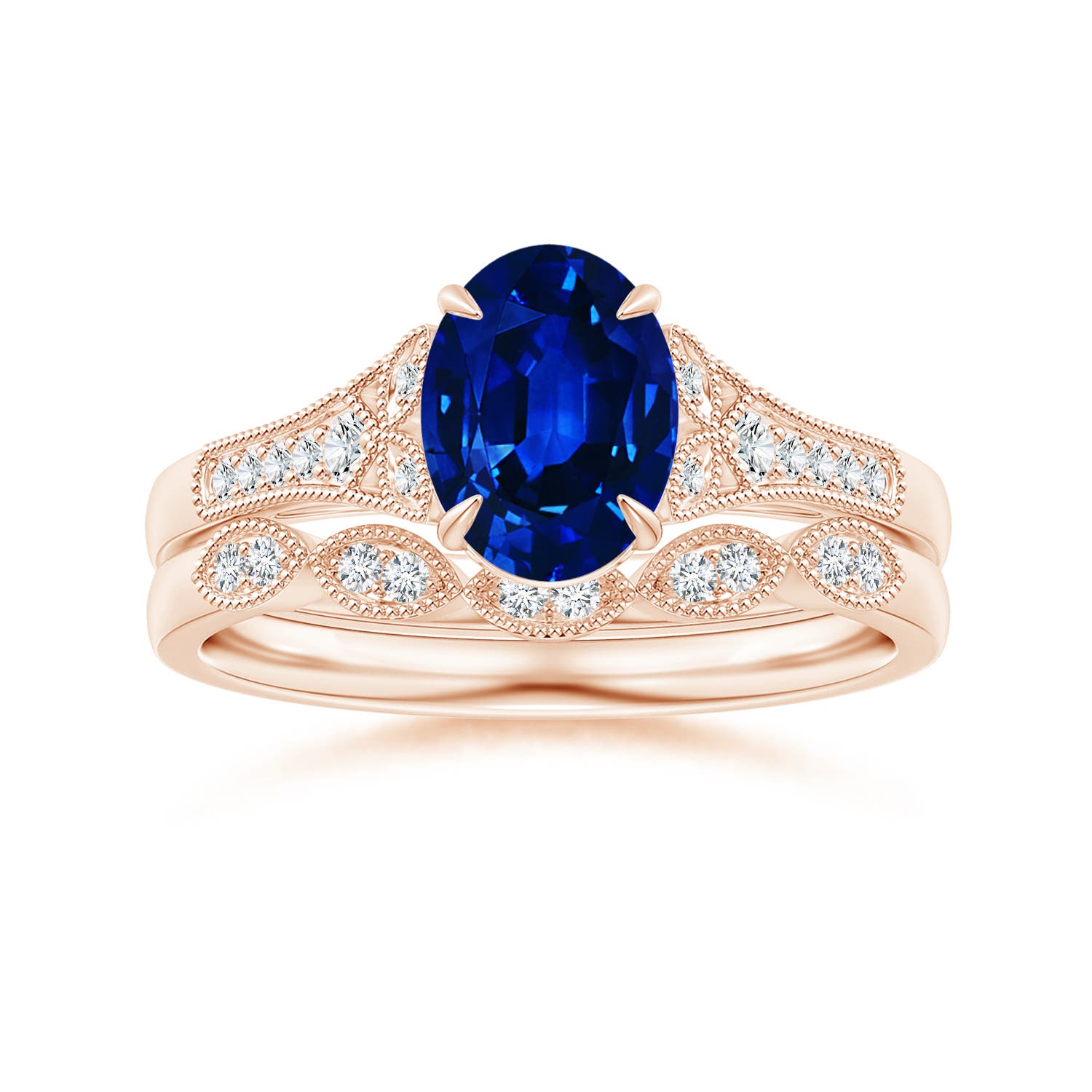 AAAA - Blue Sapphire / 1.69 CT / 14 KT Rose Gold