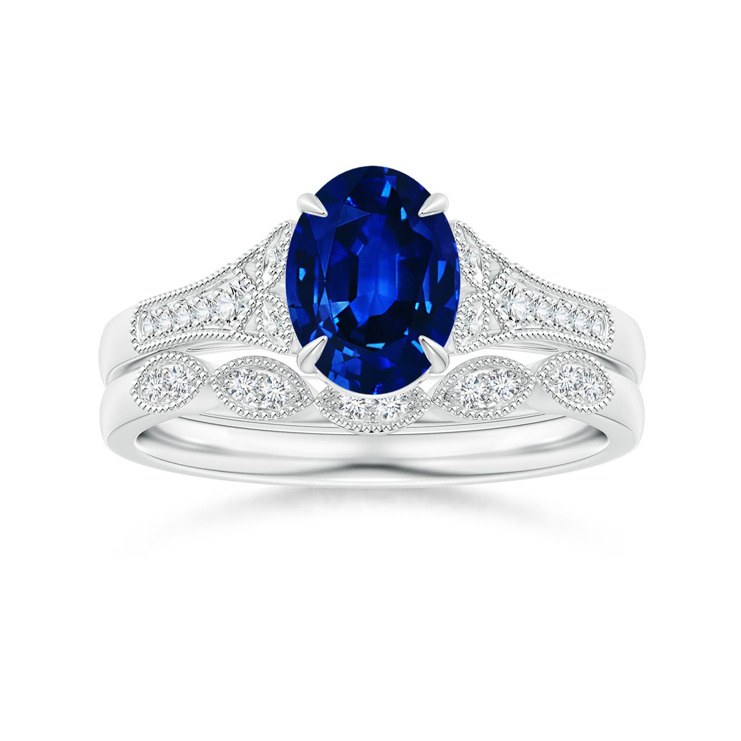 AAAA - Blue Sapphire / 1.69 CT / 14 KT White Gold