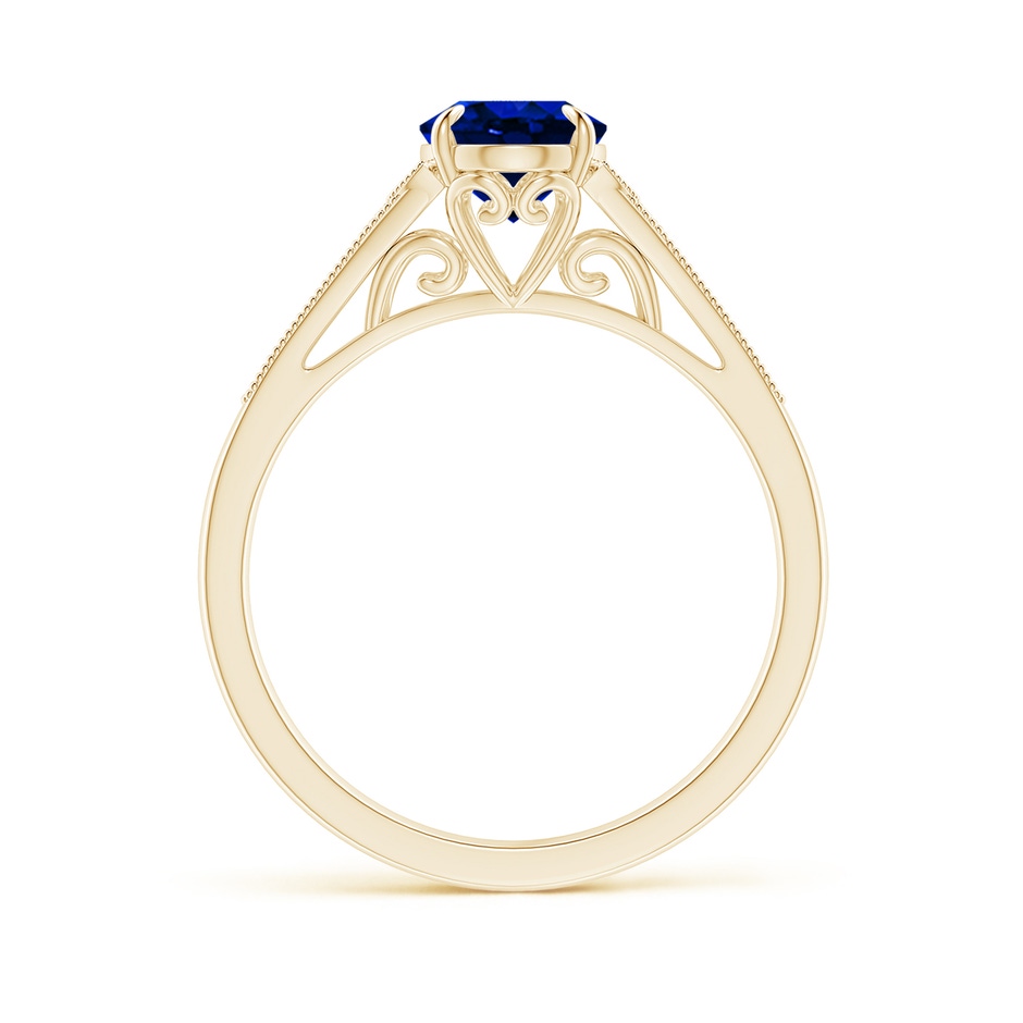8x6mm AAAA Aeon Vintage Inspired Oval Sapphire Solitaire Engagement Ring with Milgrain in Yellow Gold side 199