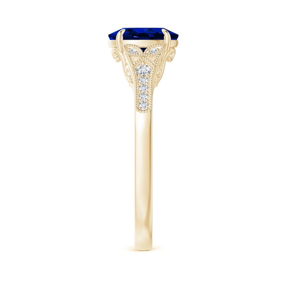 8x6mm AAAA Aeon Vintage Inspired Oval Sapphire Solitaire Engagement Ring with Milgrain in Yellow Gold side 299
