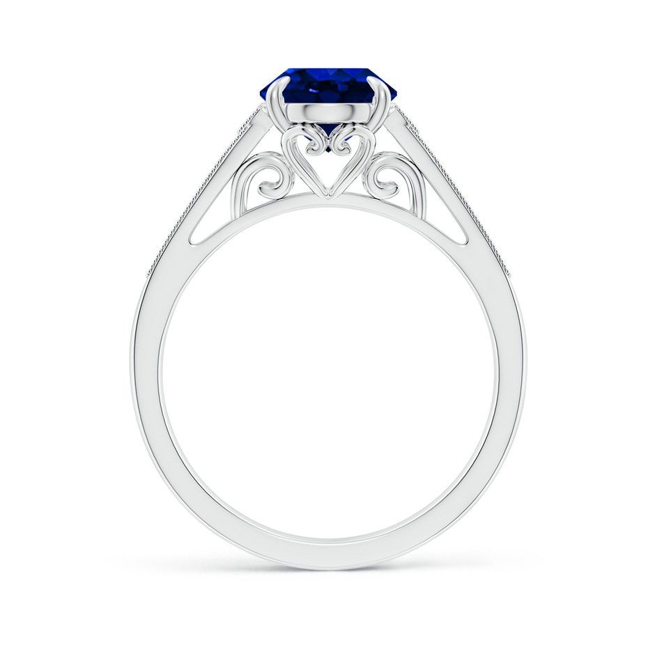 9x7mm Lab-Grown Aeon Vintage Inspired Oval Sapphire Solitaire Engagement Ring with Milgrain in White Gold side 199