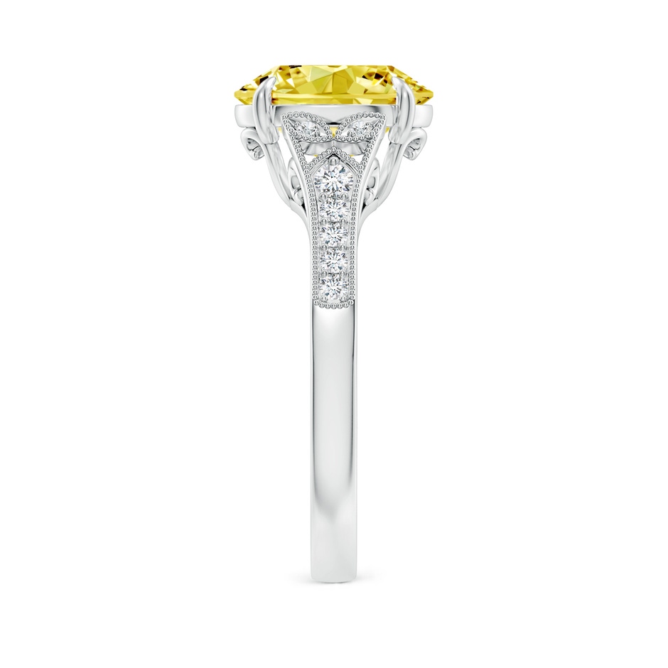 10x8mm AAAA Aeon Vintage Inspired Oval Fancy Intense Yellow Diamond Solitaire Engagement Ring with Milgrain in P950 Platinum side 299
