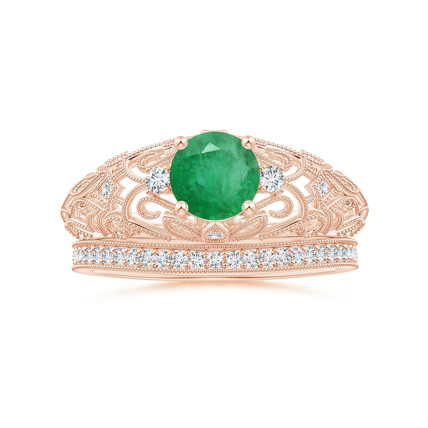 A - Emerald / 0.82 CT / 14 KT Rose Gold