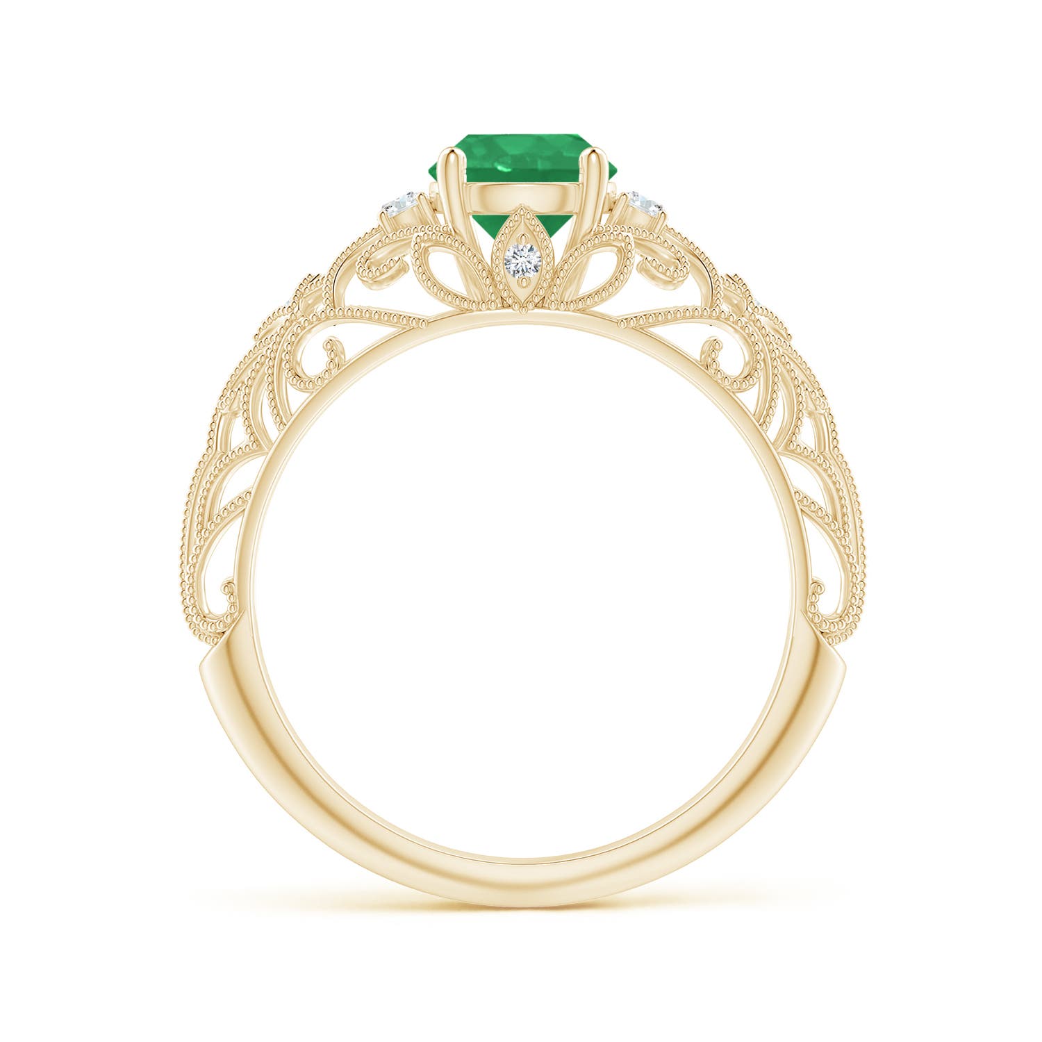 A - Emerald / 0.82 CT / 14 KT Yellow Gold