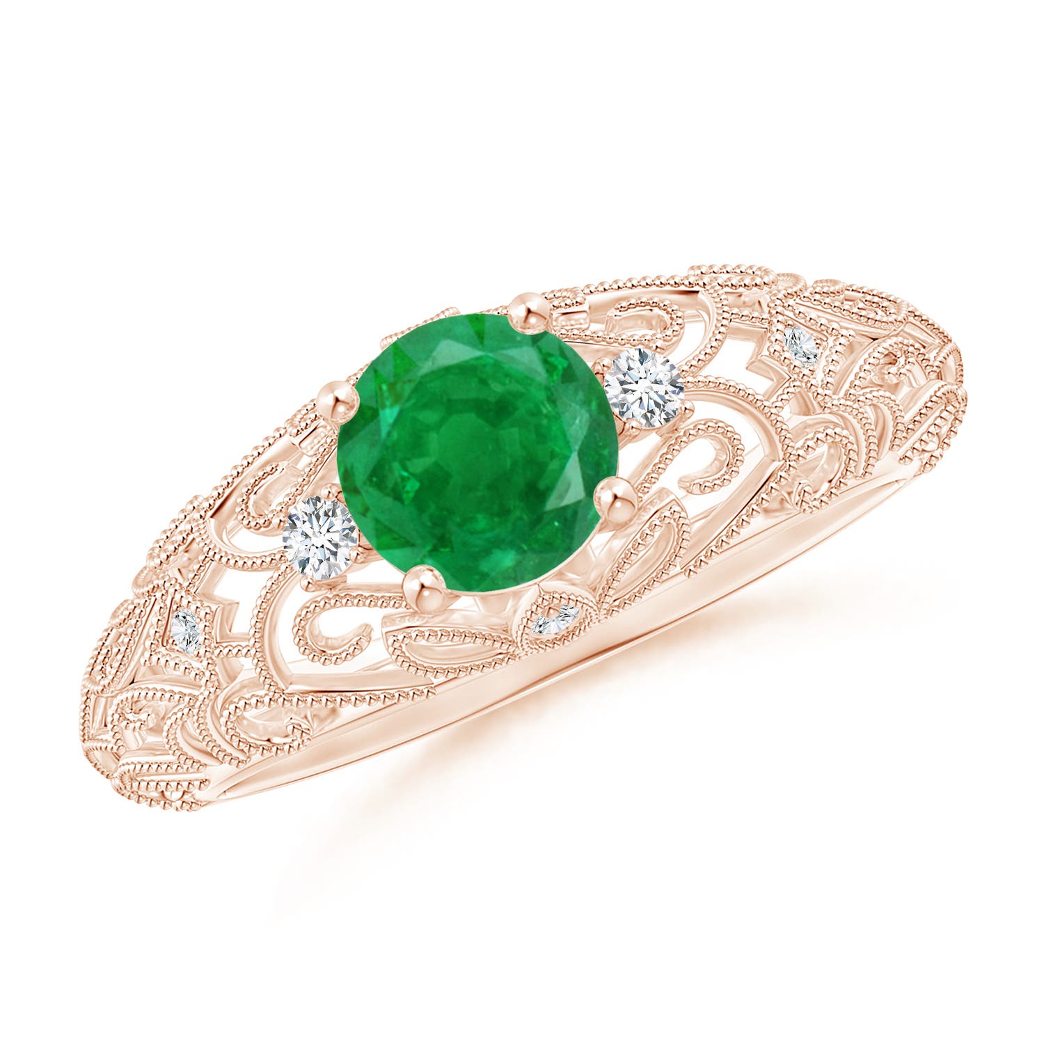 AA - Emerald / 0.82 CT / 14 KT Rose Gold