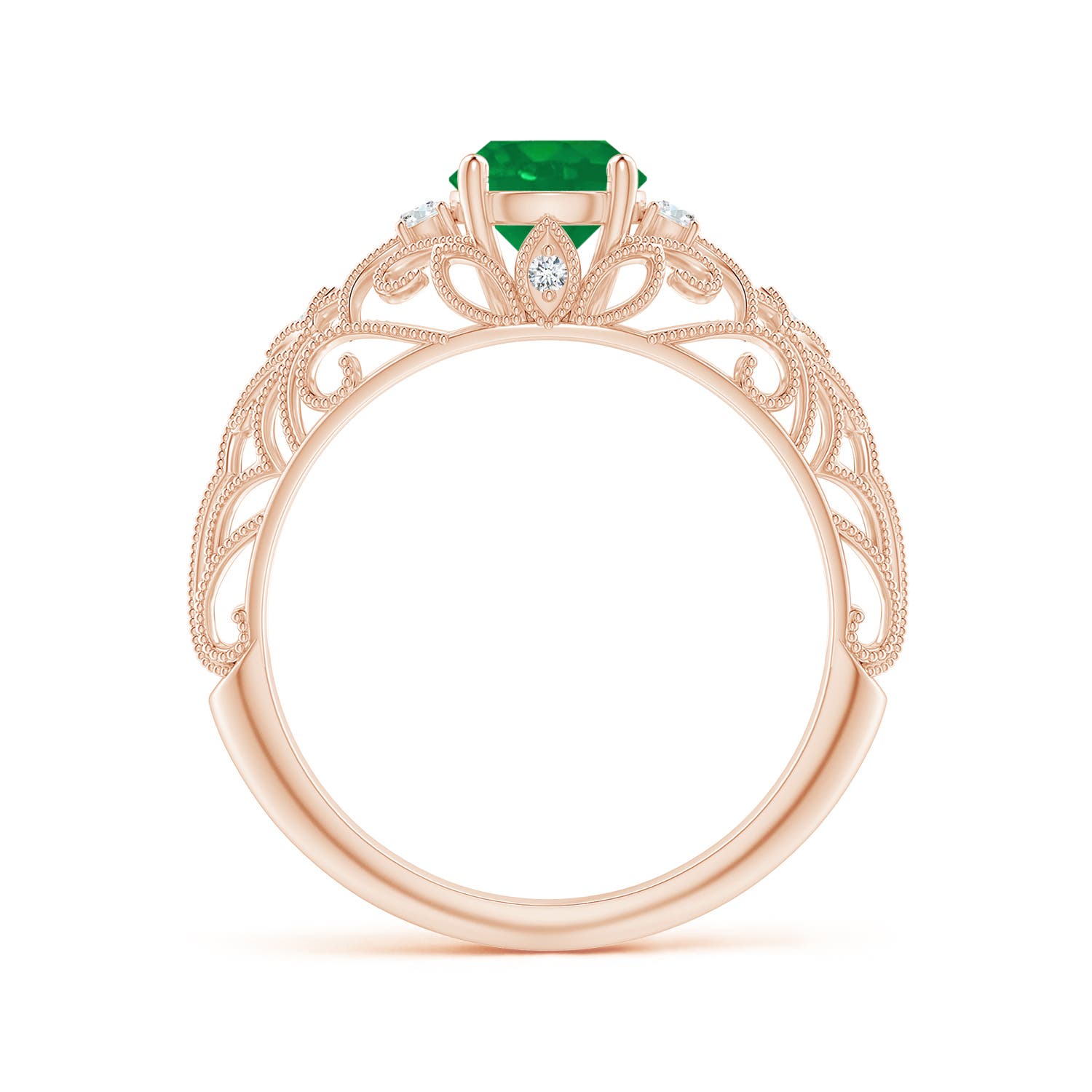 AA - Emerald / 0.82 CT / 14 KT Rose Gold