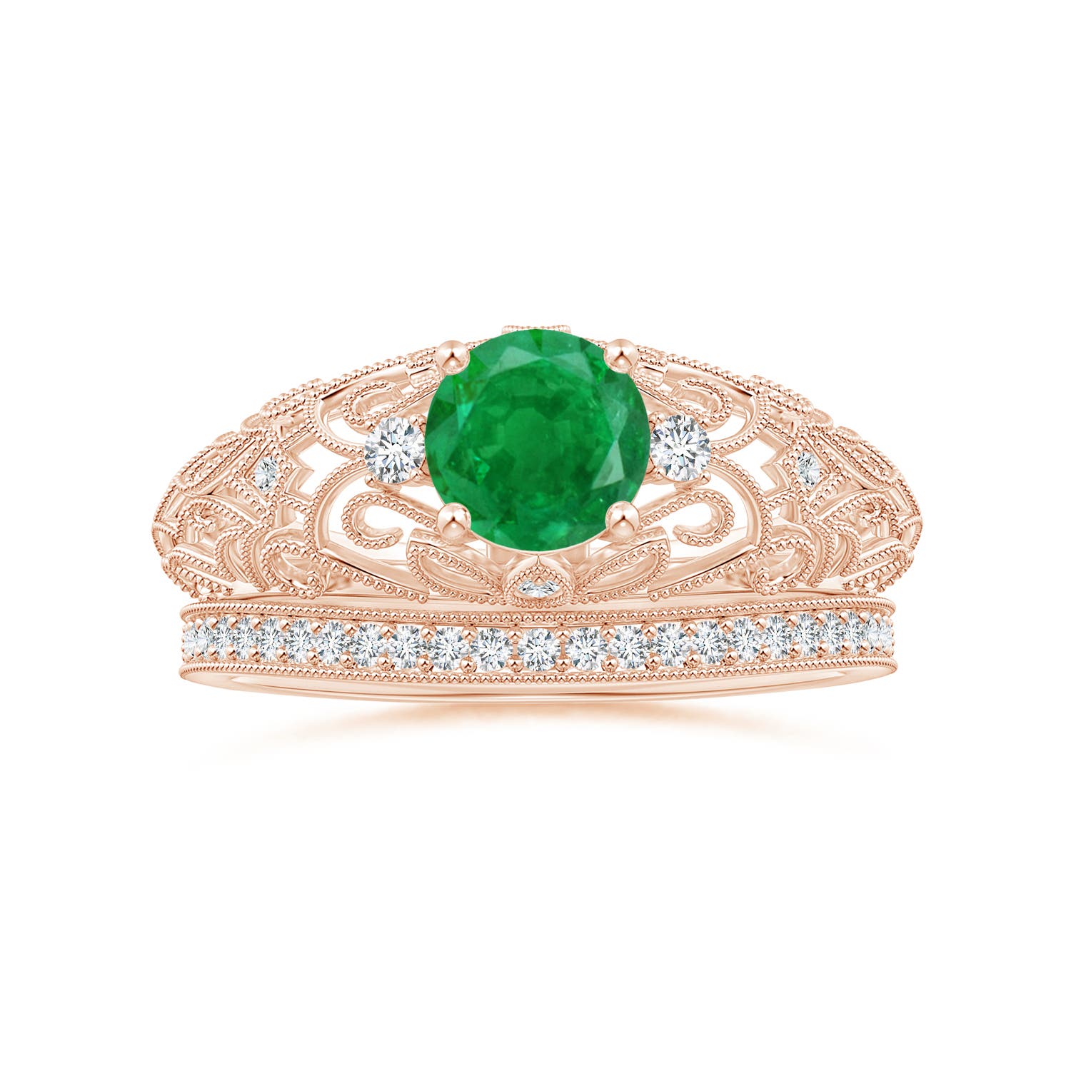 AA - Emerald / 0.82 CT / 14 KT Rose Gold
