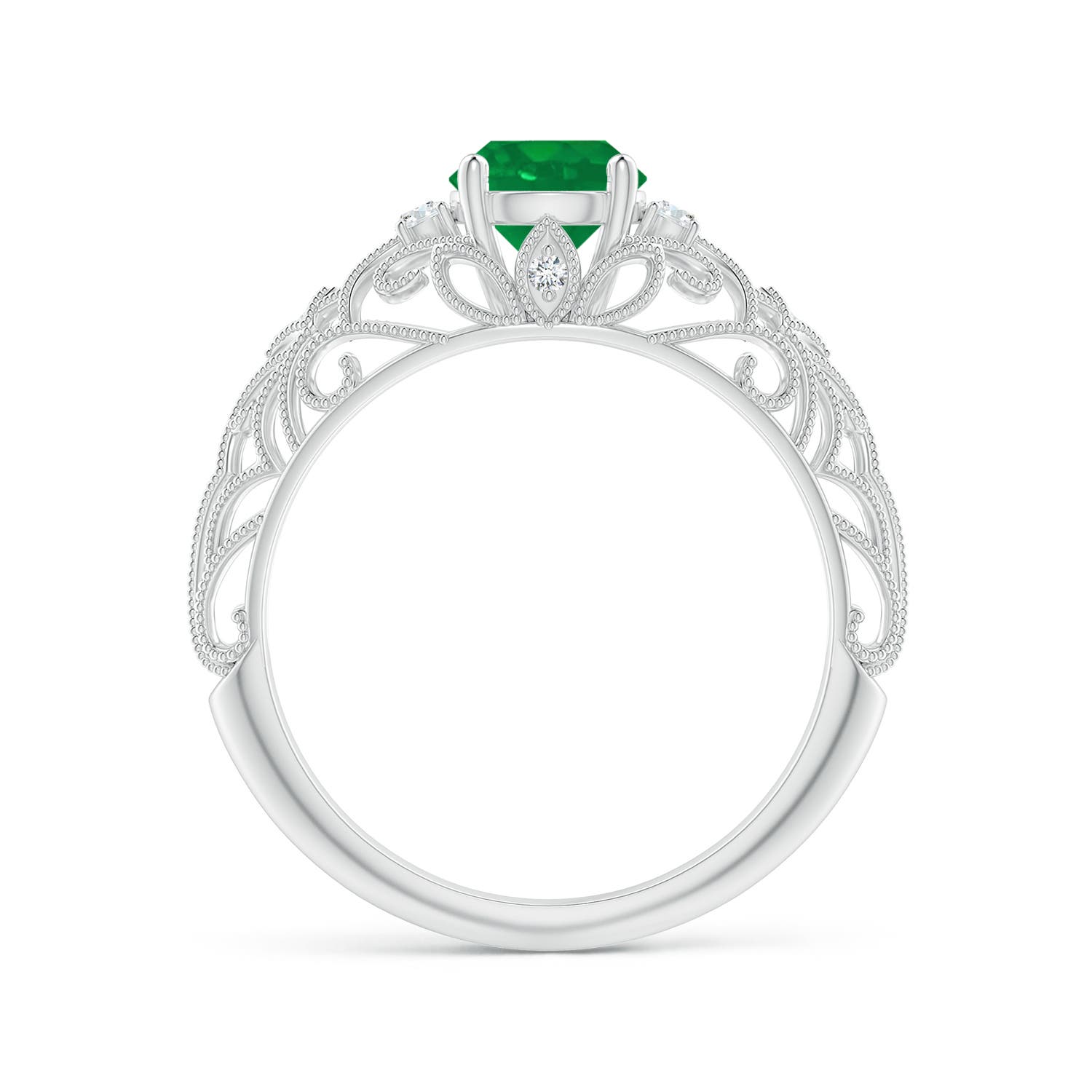 AA - Emerald / 0.82 CT / 14 KT White Gold