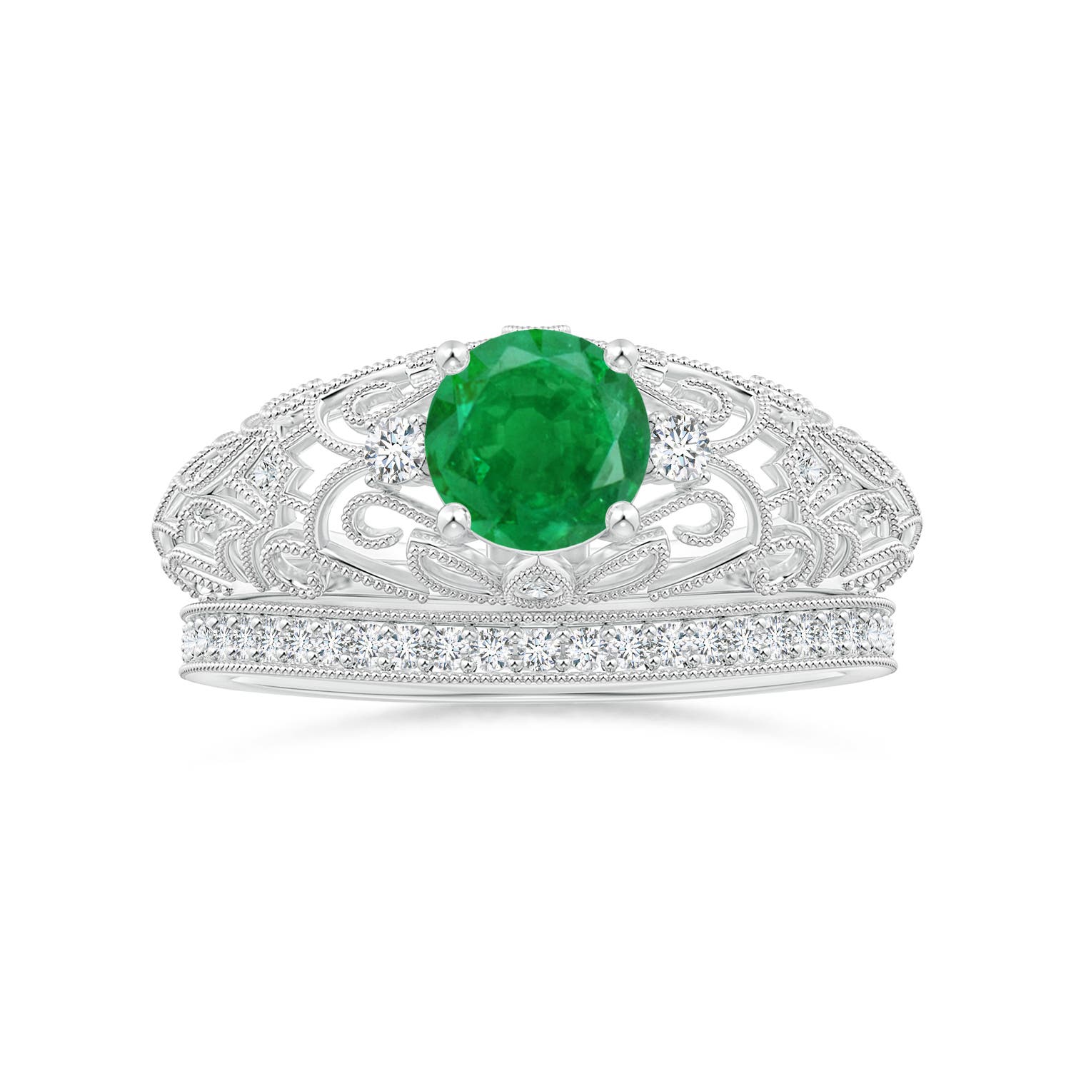 AA - Emerald / 0.82 CT / 14 KT White Gold