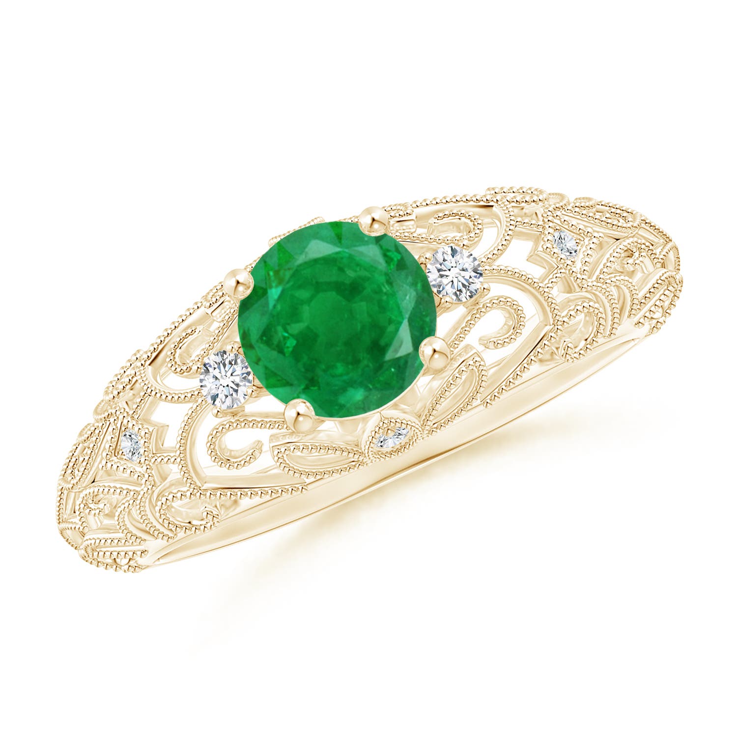 AA - Emerald / 0.82 CT / 14 KT Yellow Gold