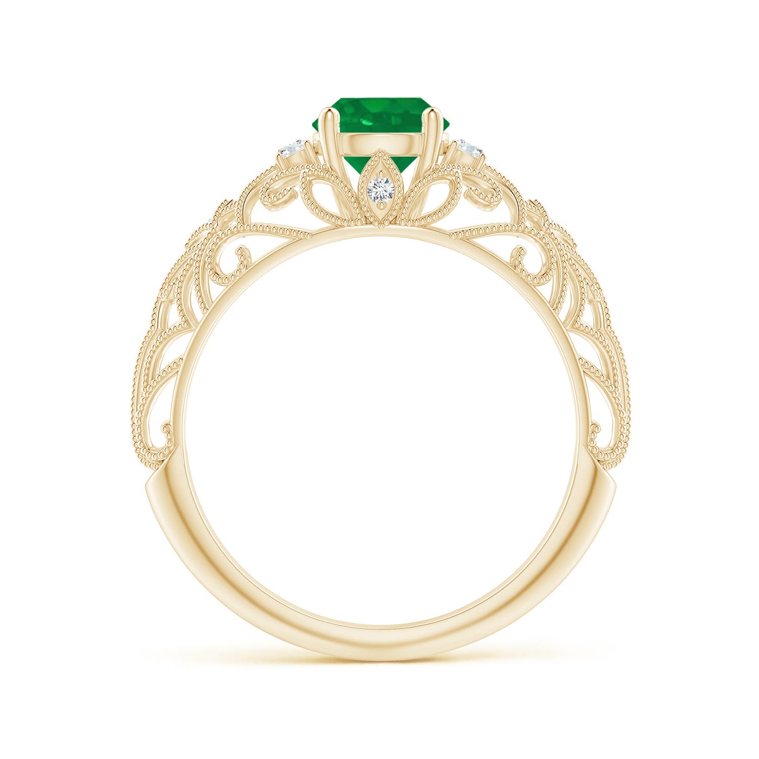 AA - Emerald / 0.82 CT / 14 KT Yellow Gold