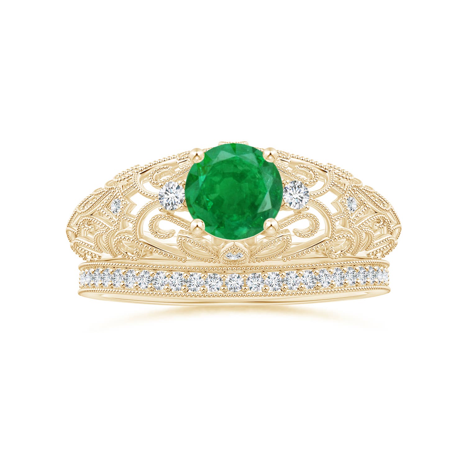 AA - Emerald / 0.82 CT / 14 KT Yellow Gold