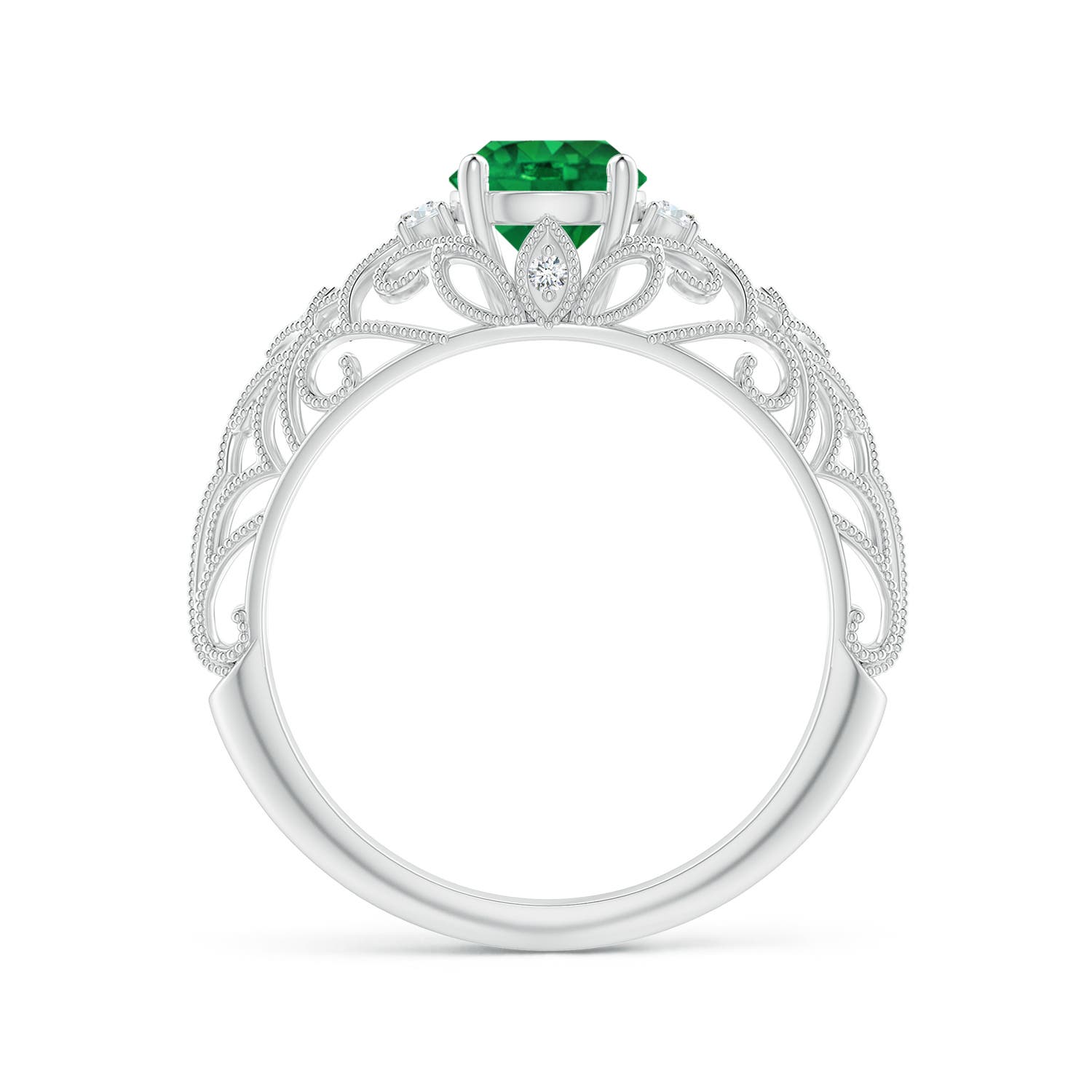 AAA - Emerald / 0.82 CT / 14 KT White Gold