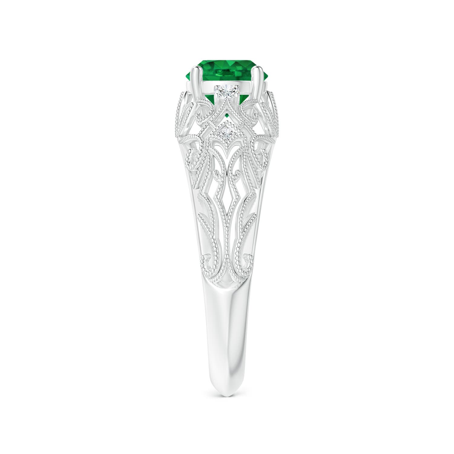 AAA - Emerald / 0.82 CT / 14 KT White Gold