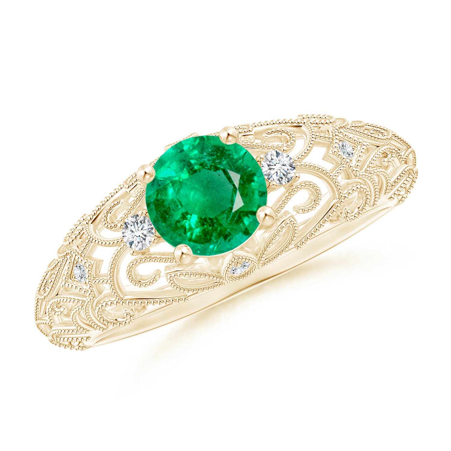 AAA - Emerald / 0.82 CT / 14 KT Yellow Gold