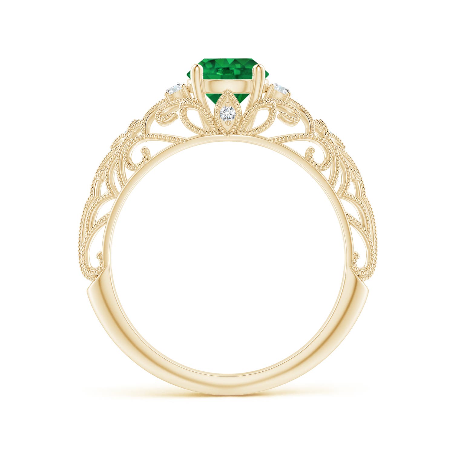 AAA - Emerald / 0.82 CT / 14 KT Yellow Gold