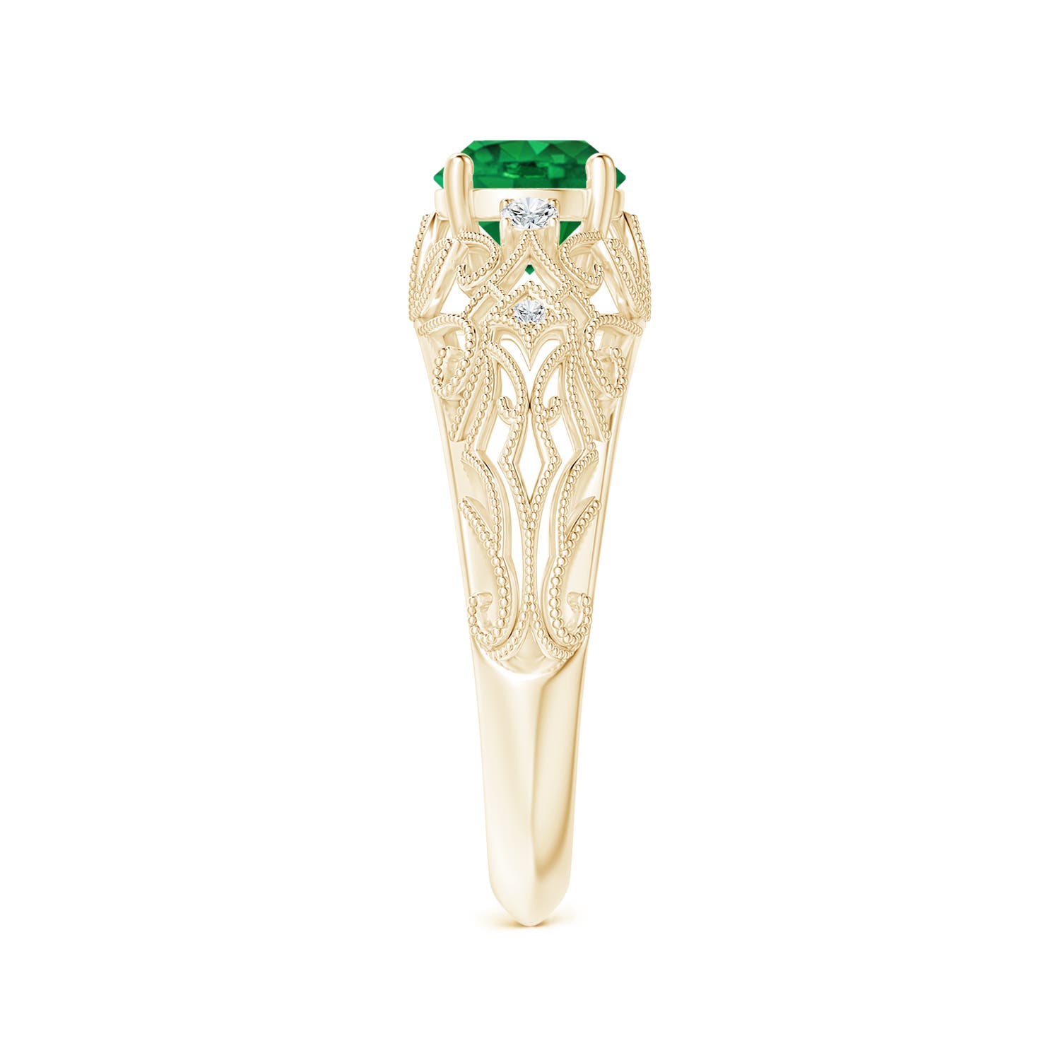 AAA - Emerald / 0.82 CT / 14 KT Yellow Gold