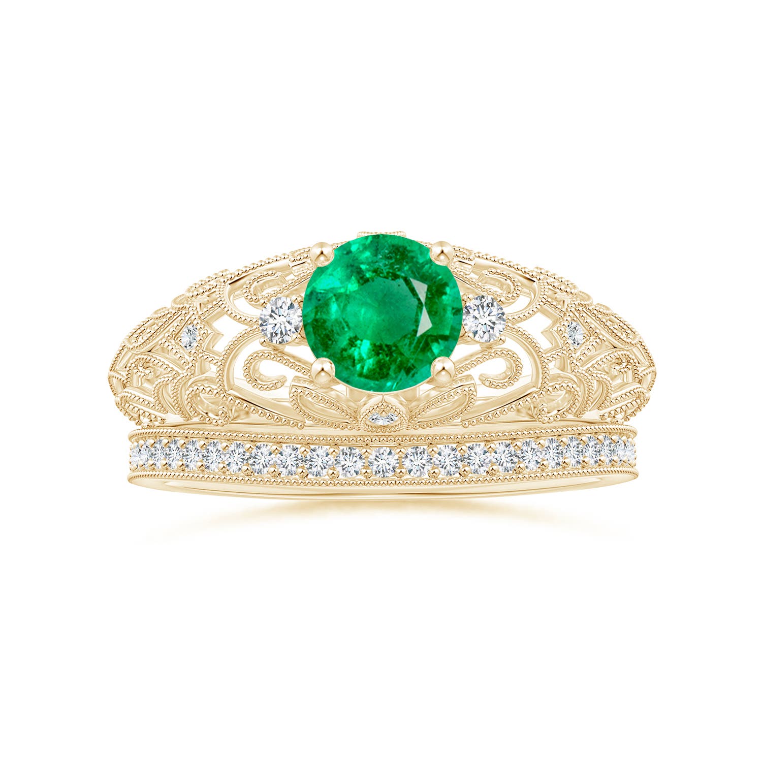 AAA - Emerald / 0.82 CT / 14 KT Yellow Gold