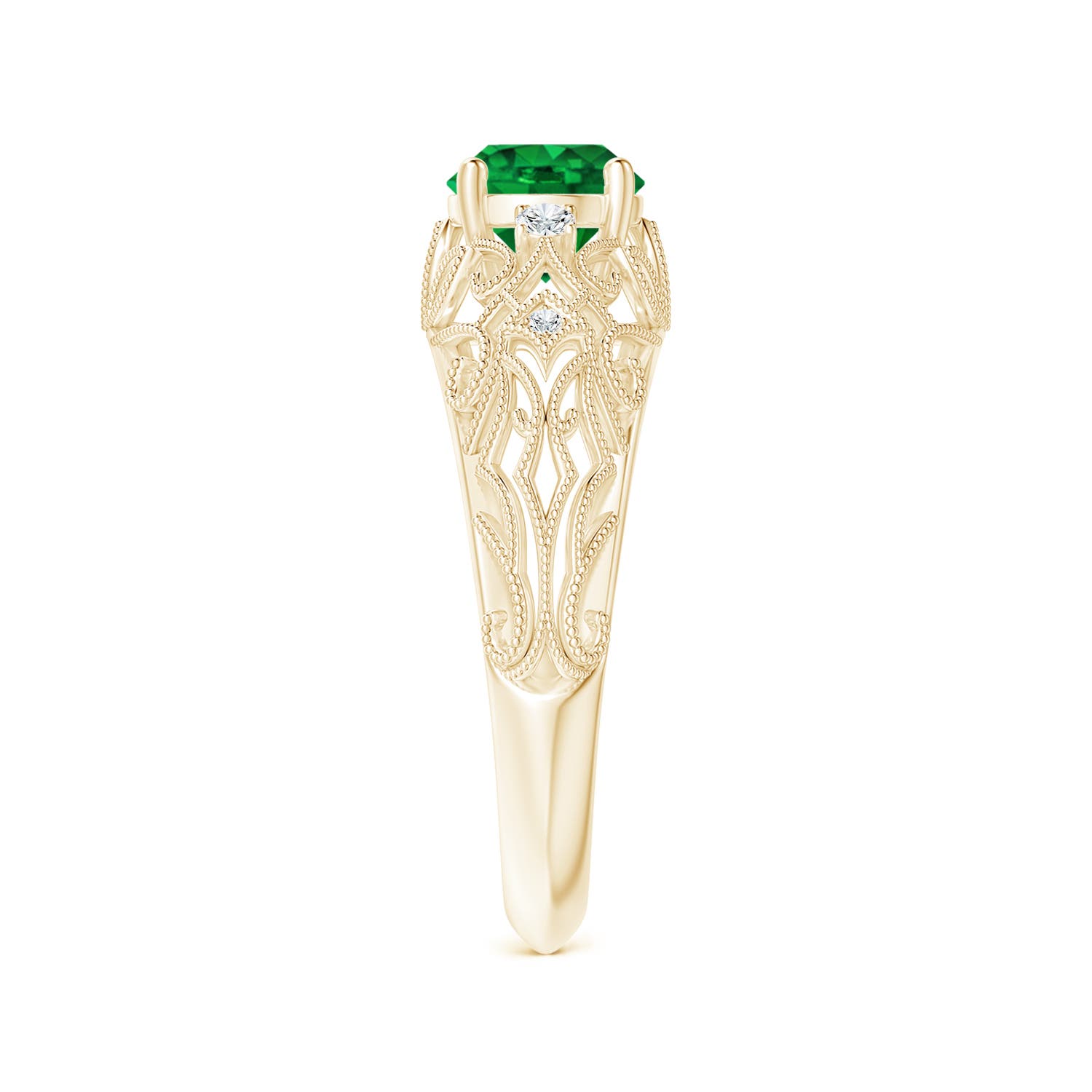 AAAA - Emerald / 0.82 CT / 14 KT Yellow Gold