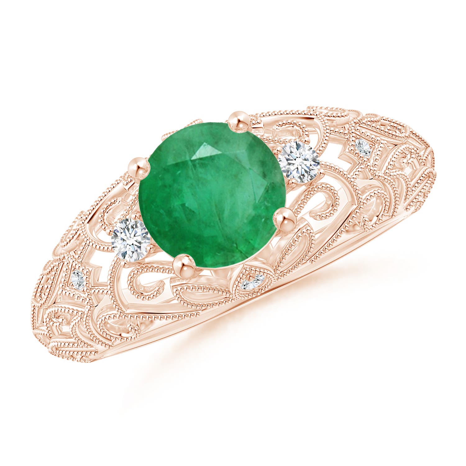 A - Emerald / 1.3 CT / 14 KT Rose Gold