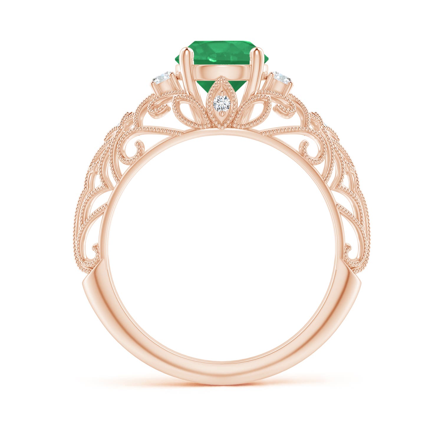 A - Emerald / 1.3 CT / 14 KT Rose Gold