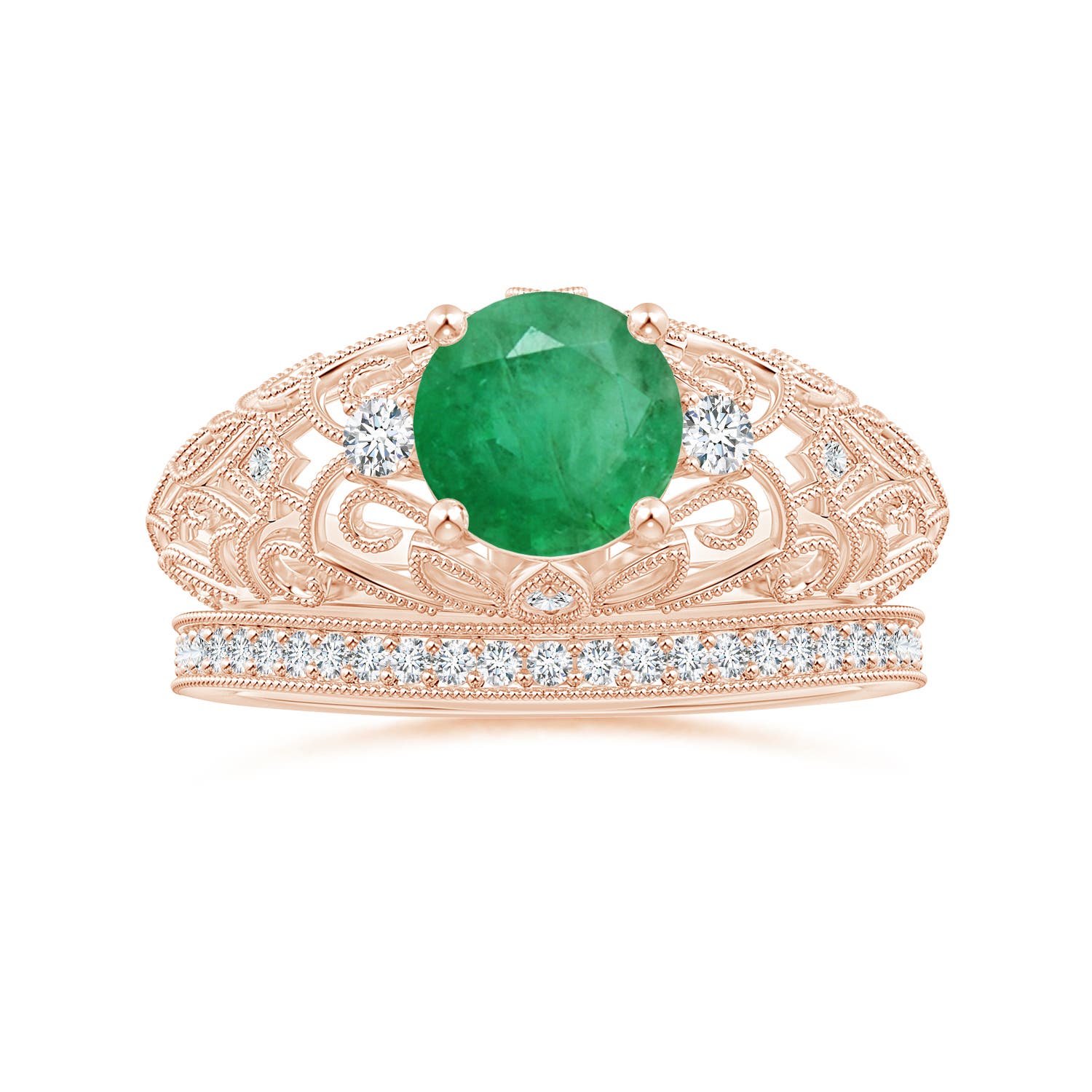 A - Emerald / 1.3 CT / 14 KT Rose Gold