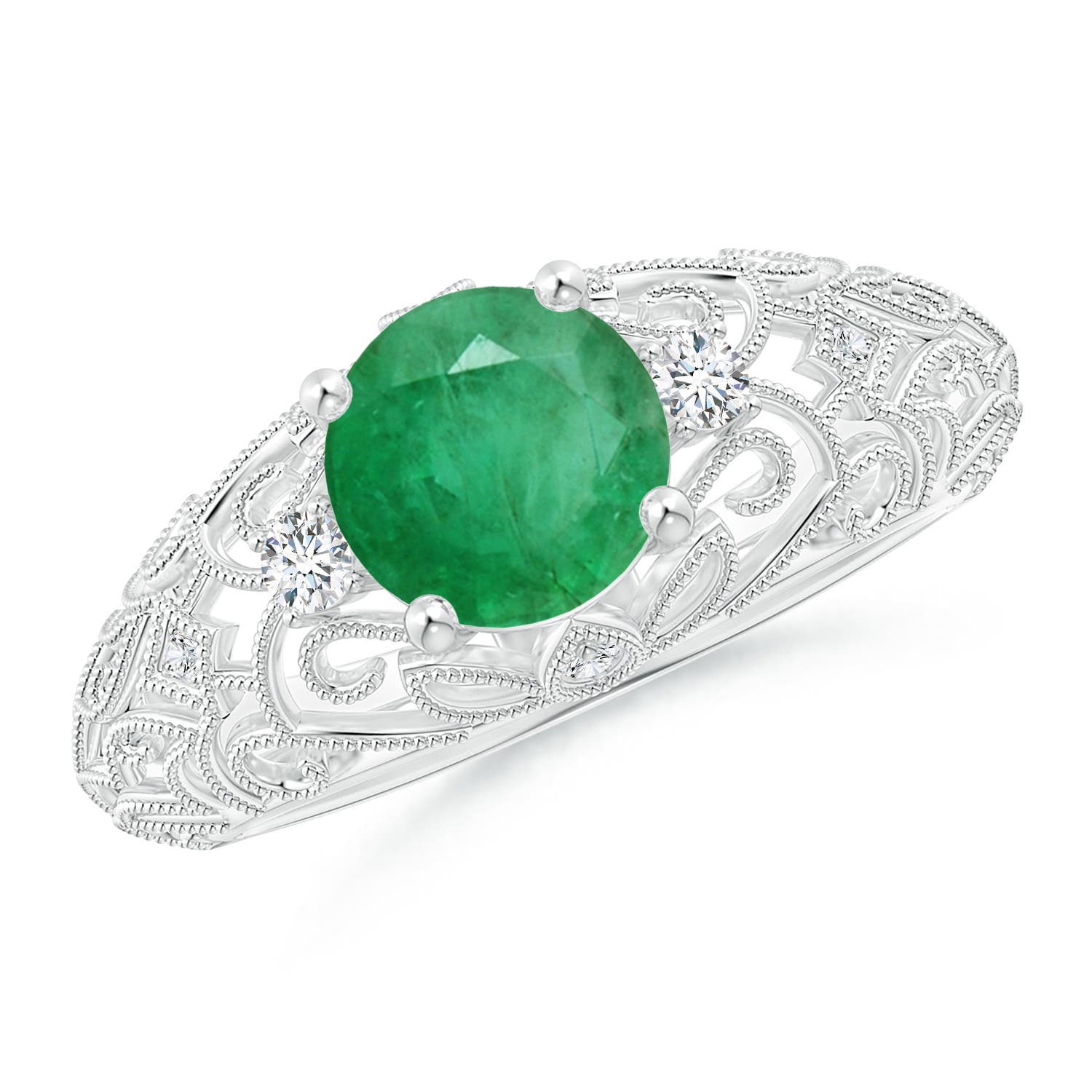 A - Emerald / 1.3 CT / 14 KT White Gold