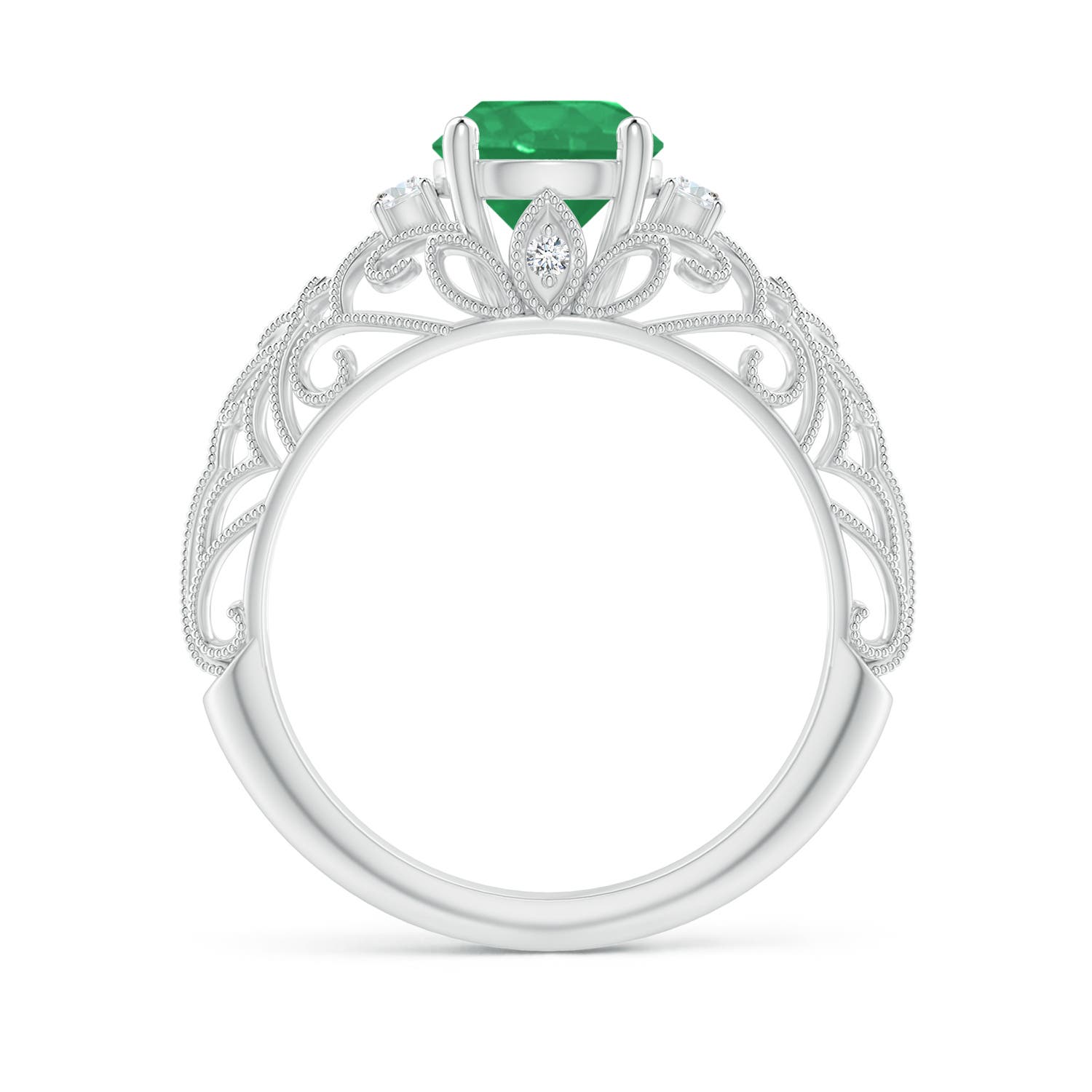 A - Emerald / 1.3 CT / 14 KT White Gold