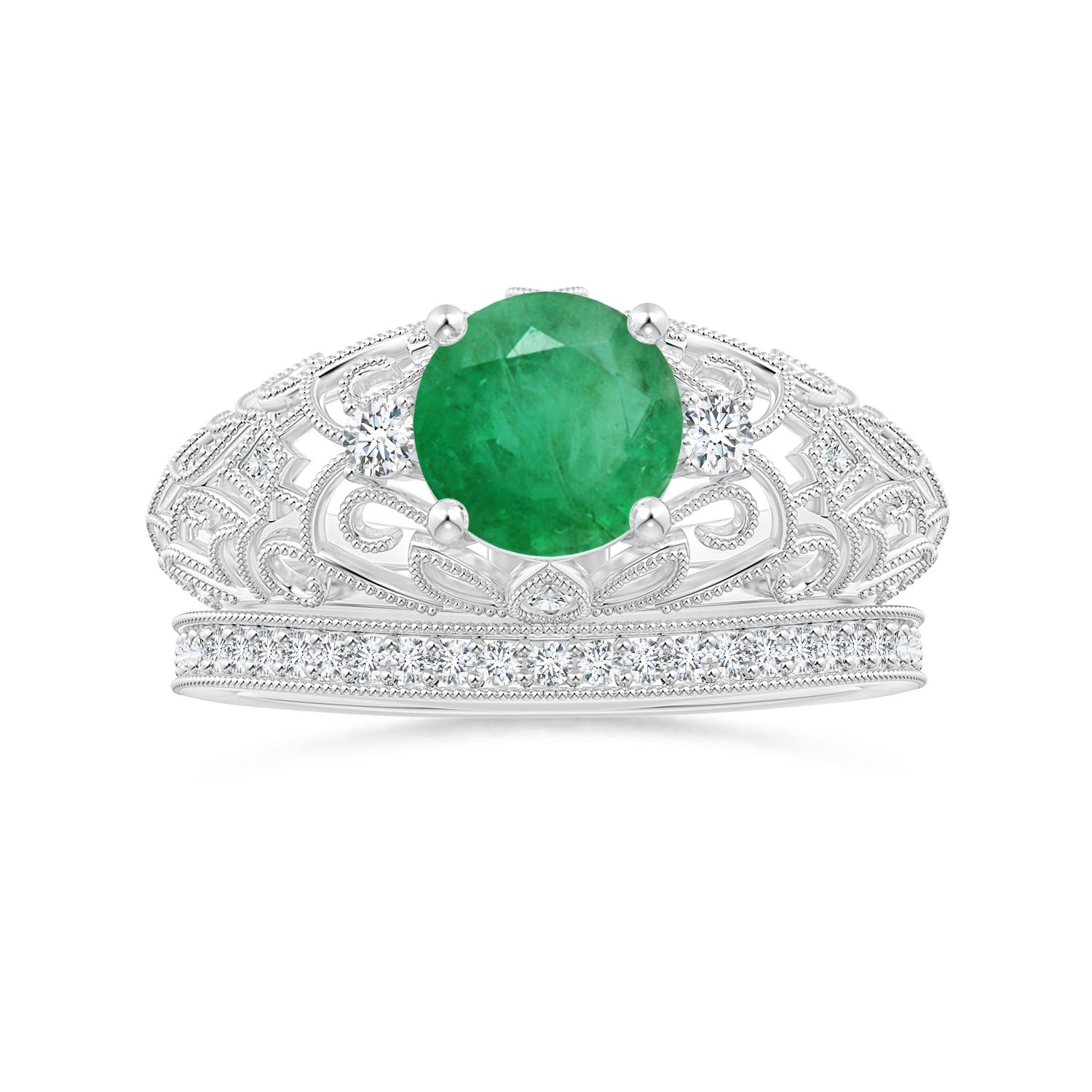 A - Emerald / 1.3 CT / 14 KT White Gold