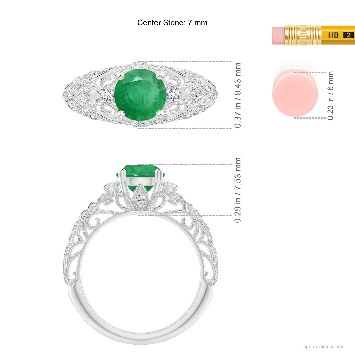 A - Emerald / 1.3 CT / 14 KT White Gold