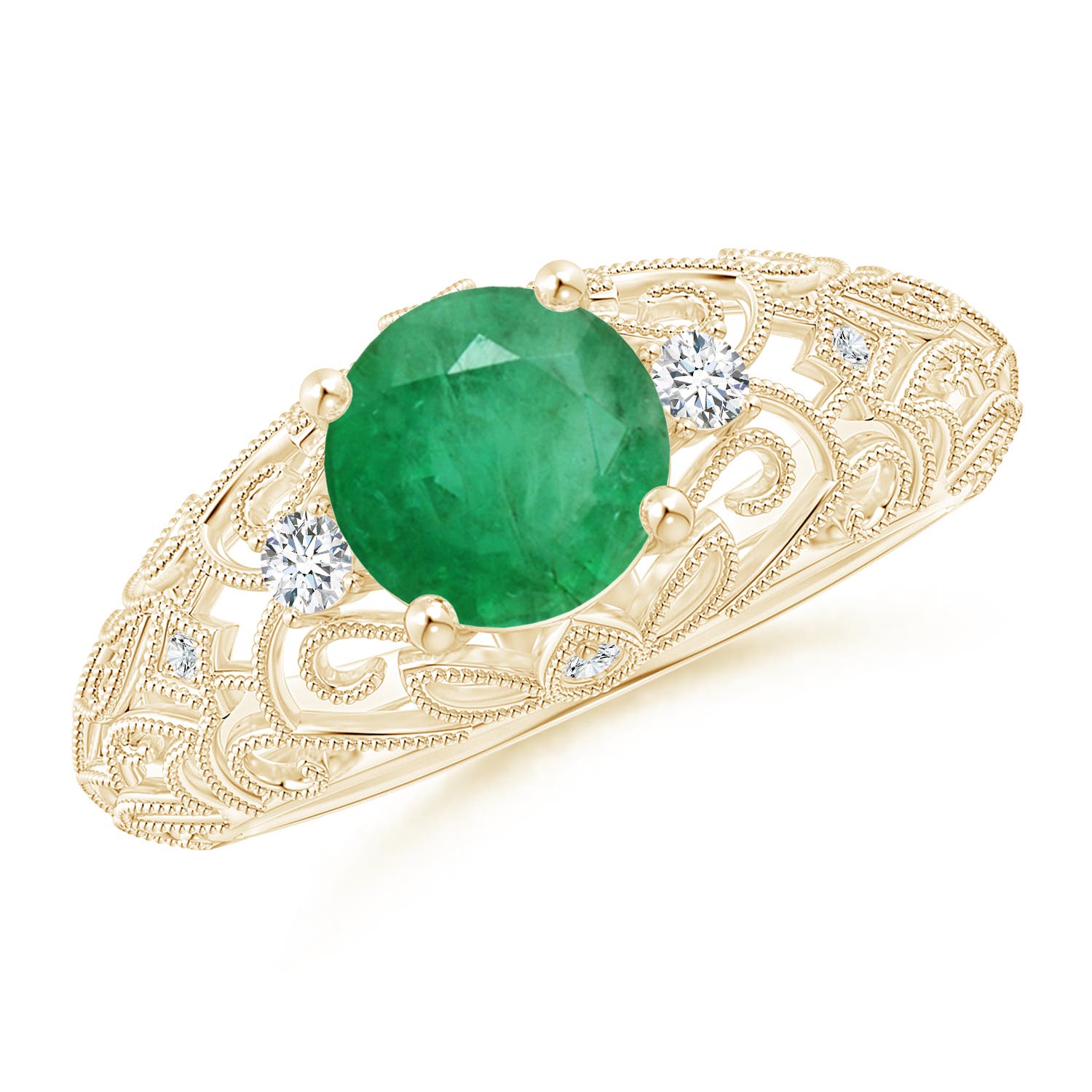 A - Emerald / 1.3 CT / 14 KT Yellow Gold