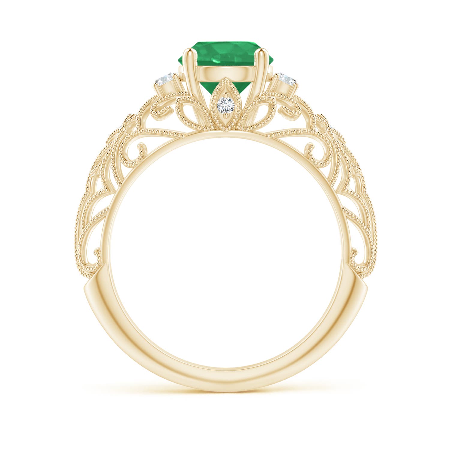 A - Emerald / 1.3 CT / 14 KT Yellow Gold