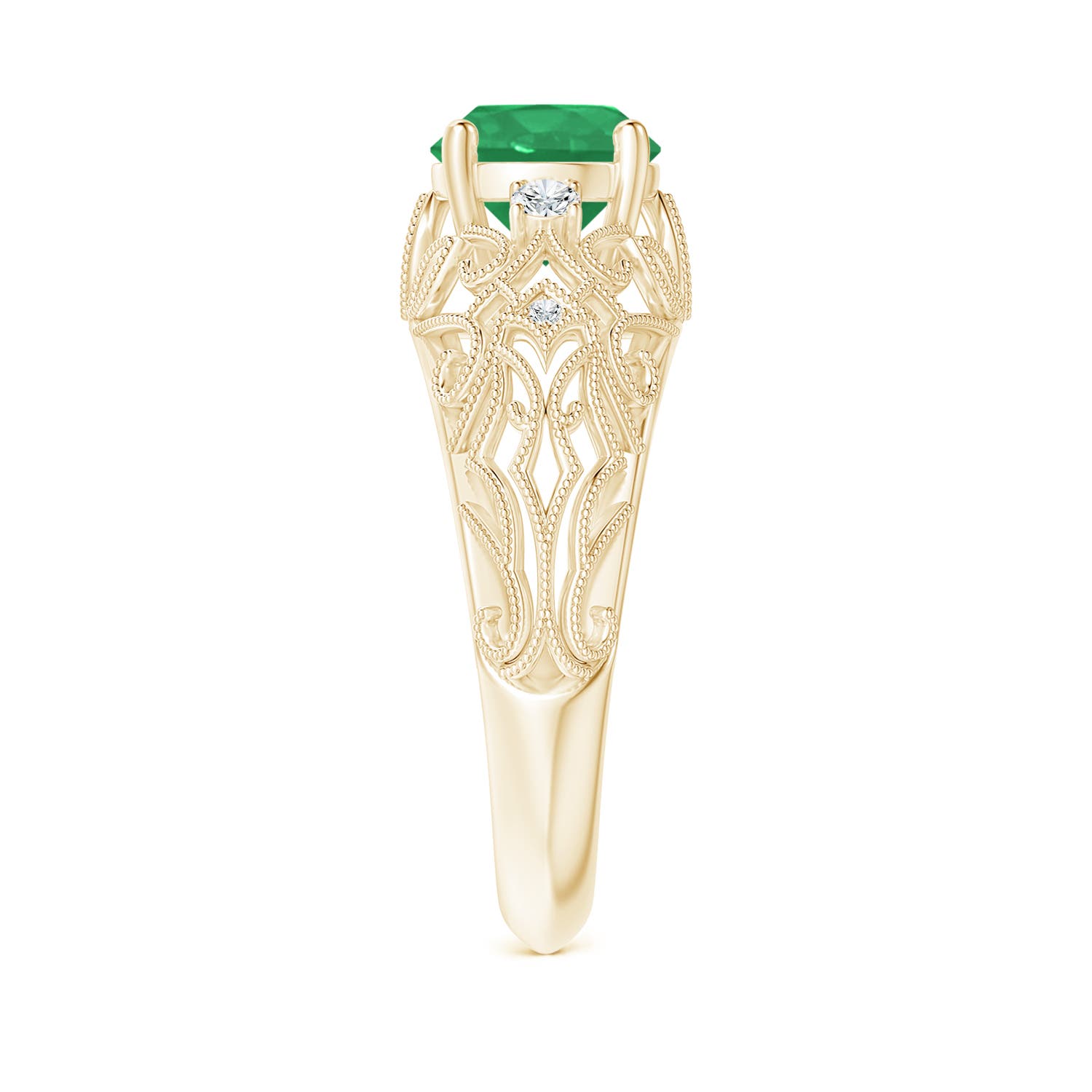 A - Emerald / 1.3 CT / 14 KT Yellow Gold