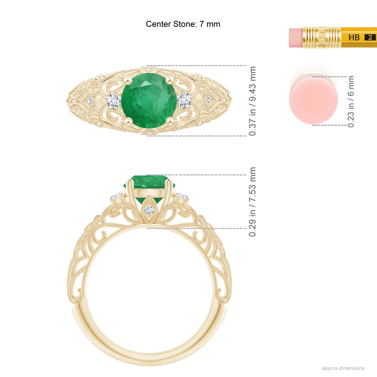 A - Emerald / 1.3 CT / 14 KT Yellow Gold