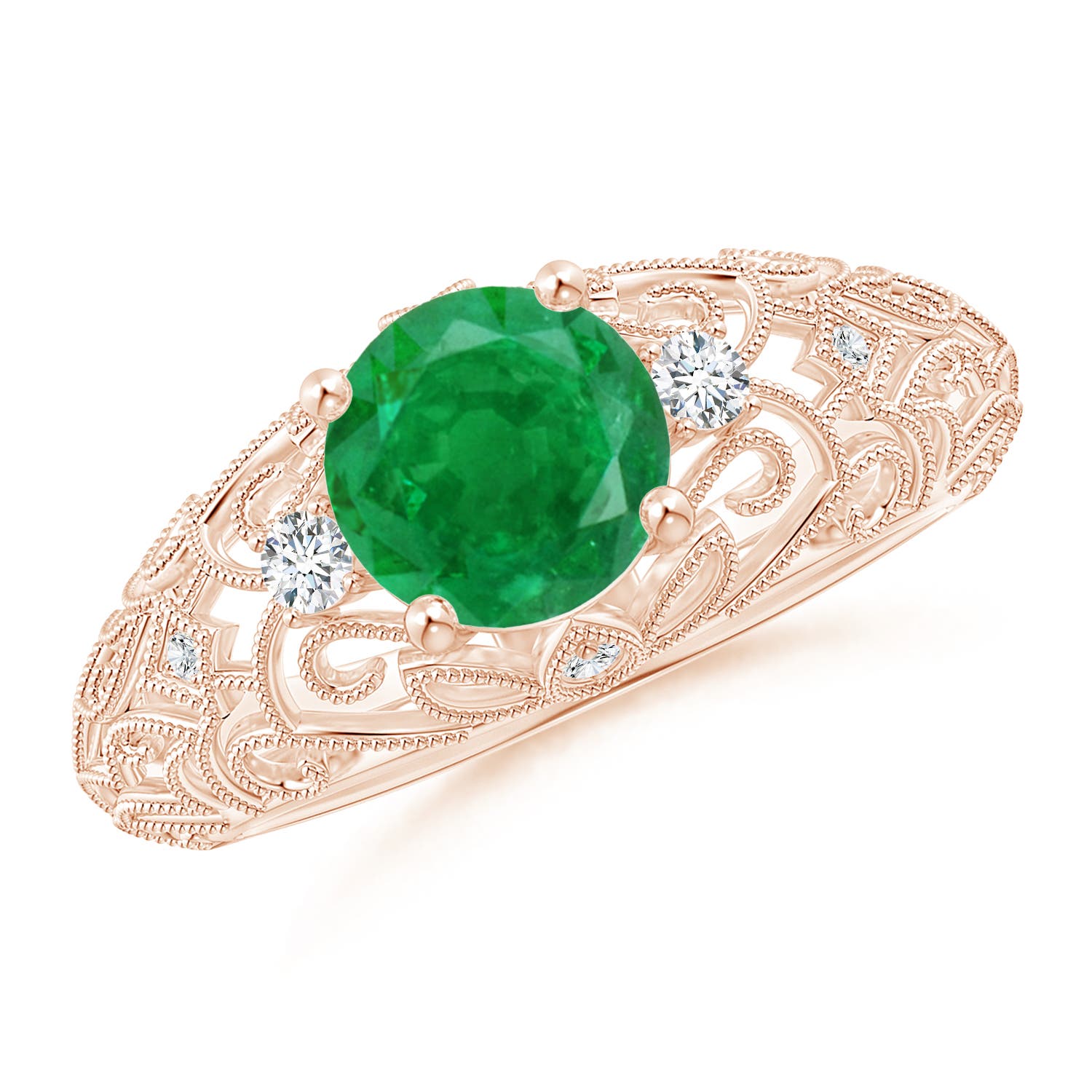 AA - Emerald / 1.3 CT / 14 KT Rose Gold