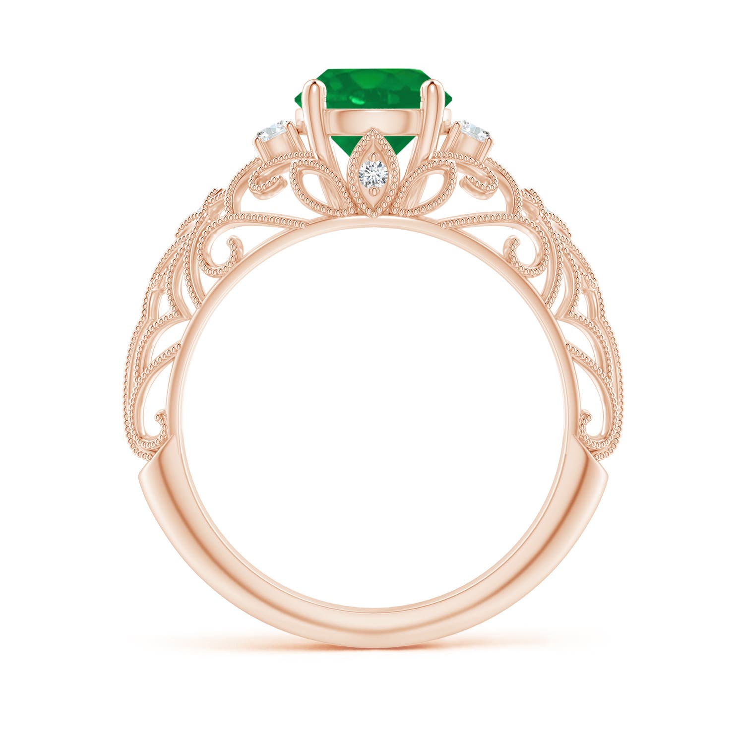 AA - Emerald / 1.3 CT / 14 KT Rose Gold