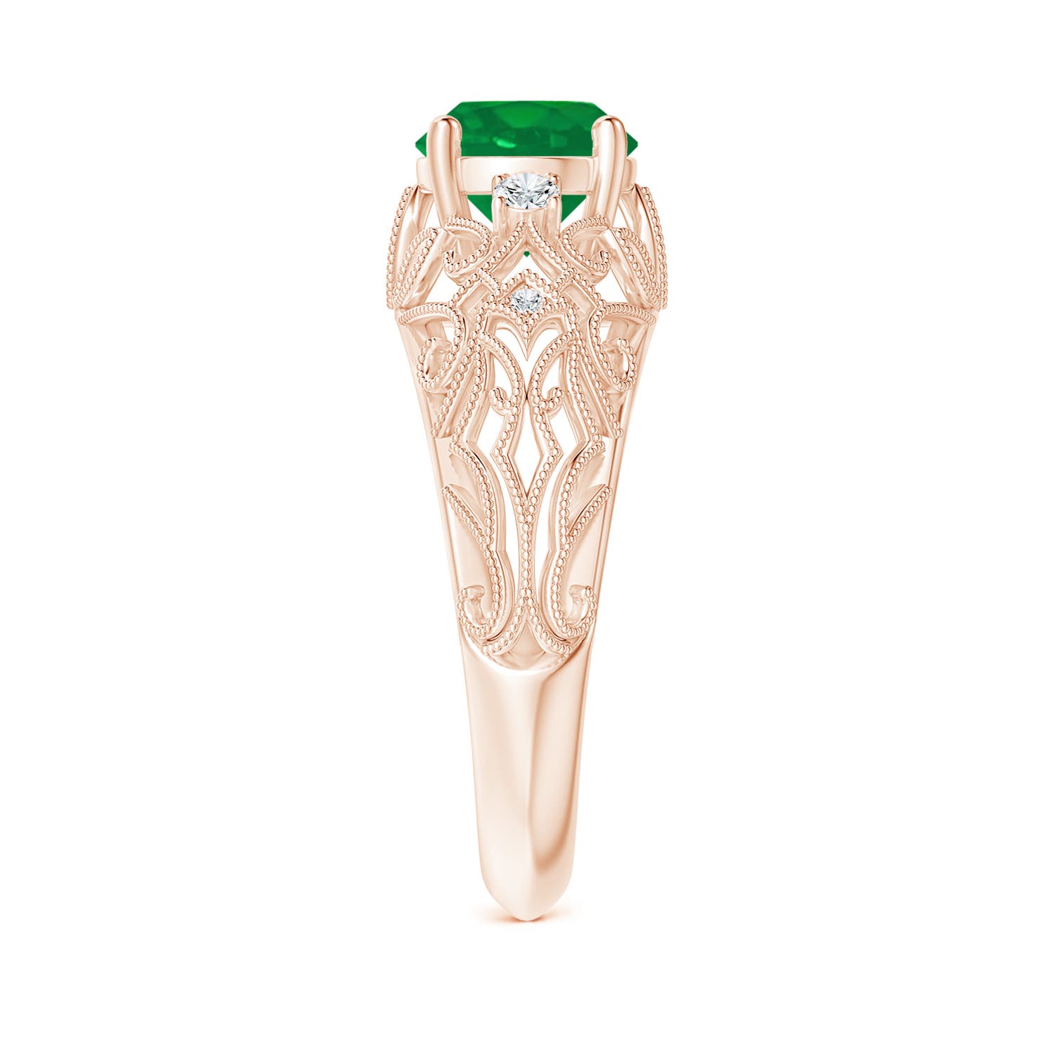 AA - Emerald / 1.3 CT / 14 KT Rose Gold