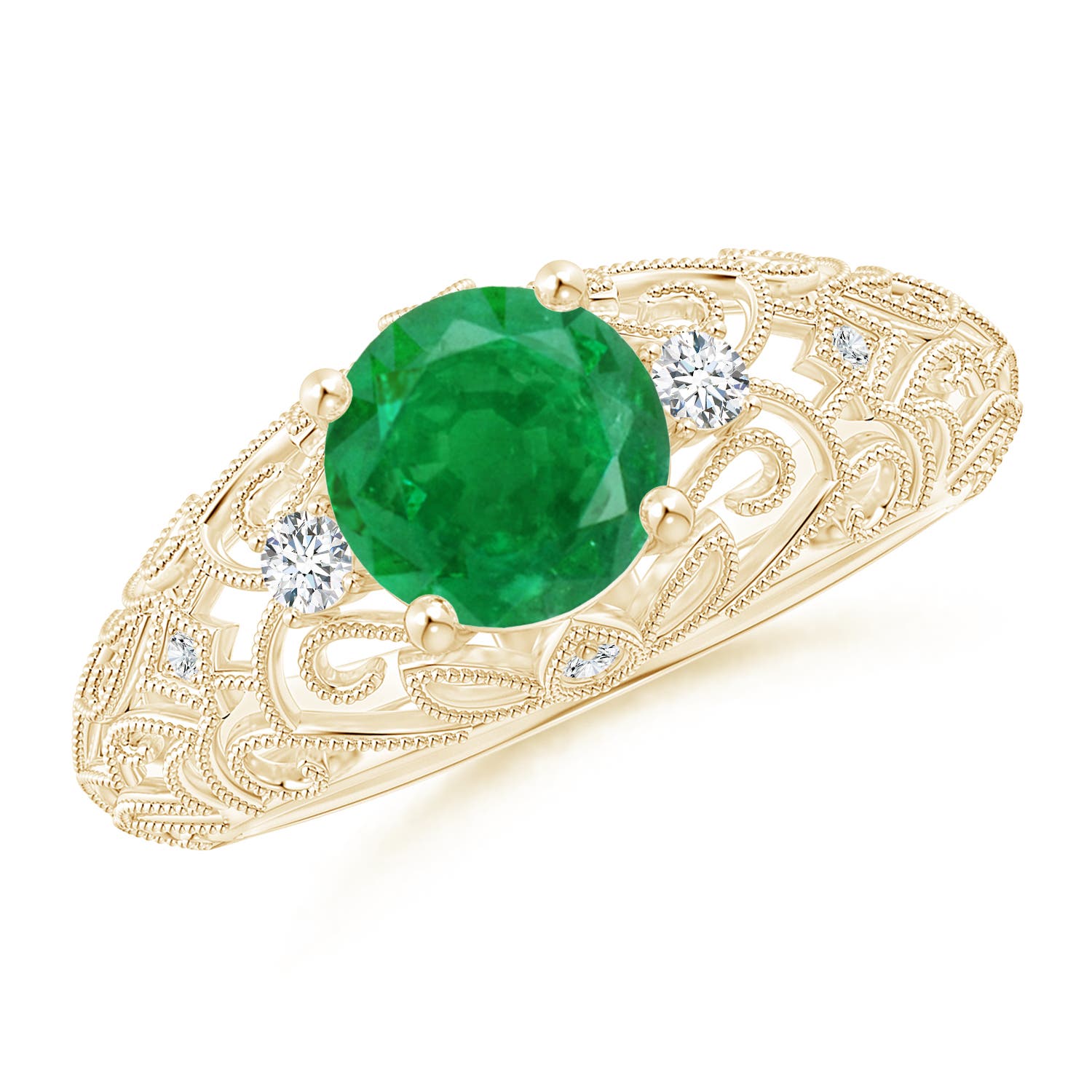 AA - Emerald / 1.3 CT / 14 KT Yellow Gold