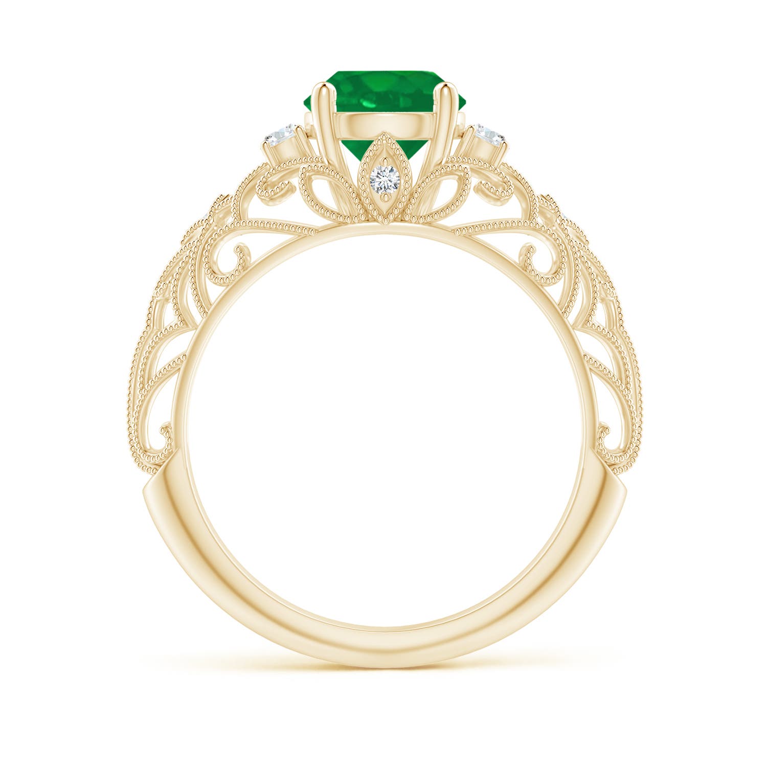 AA - Emerald / 1.3 CT / 14 KT Yellow Gold