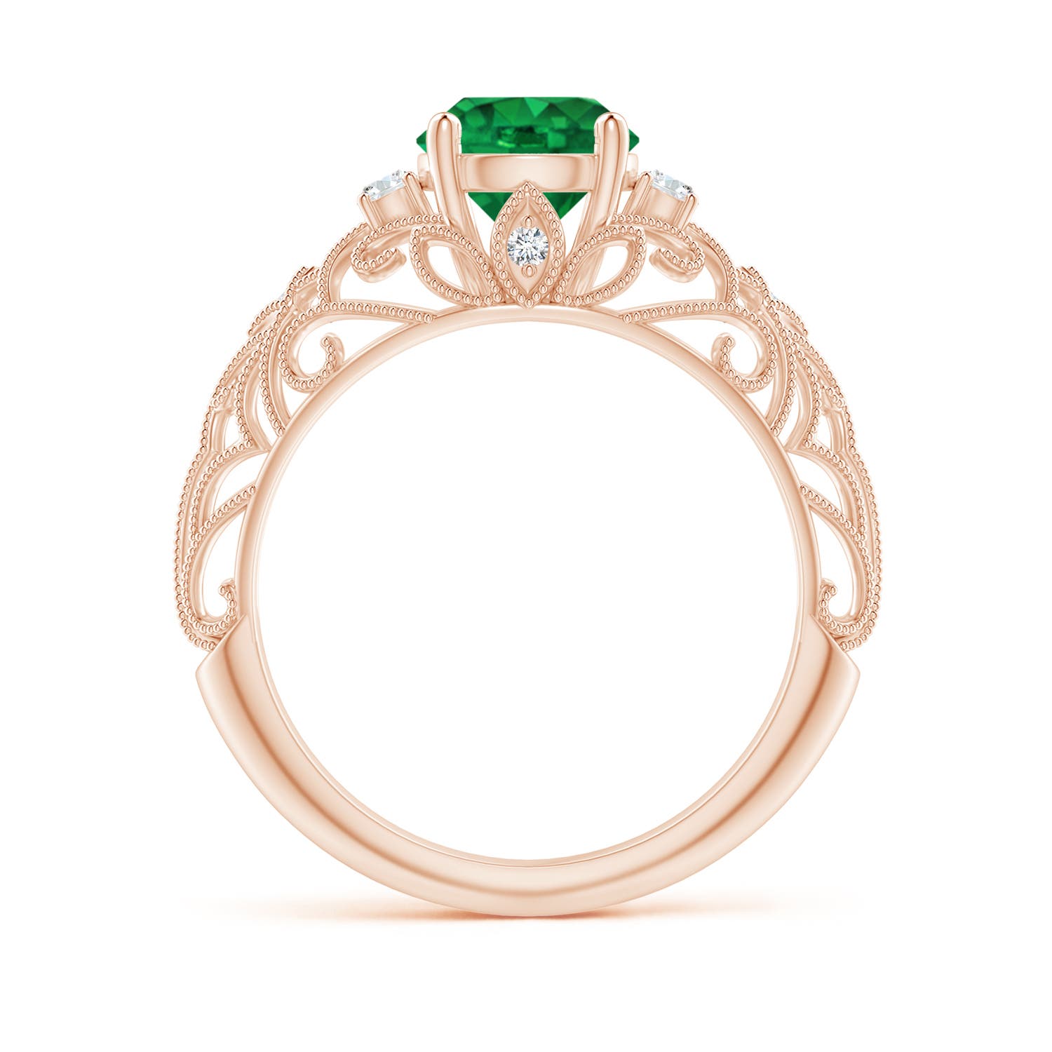 AAA - Emerald / 1.3 CT / 14 KT Rose Gold
