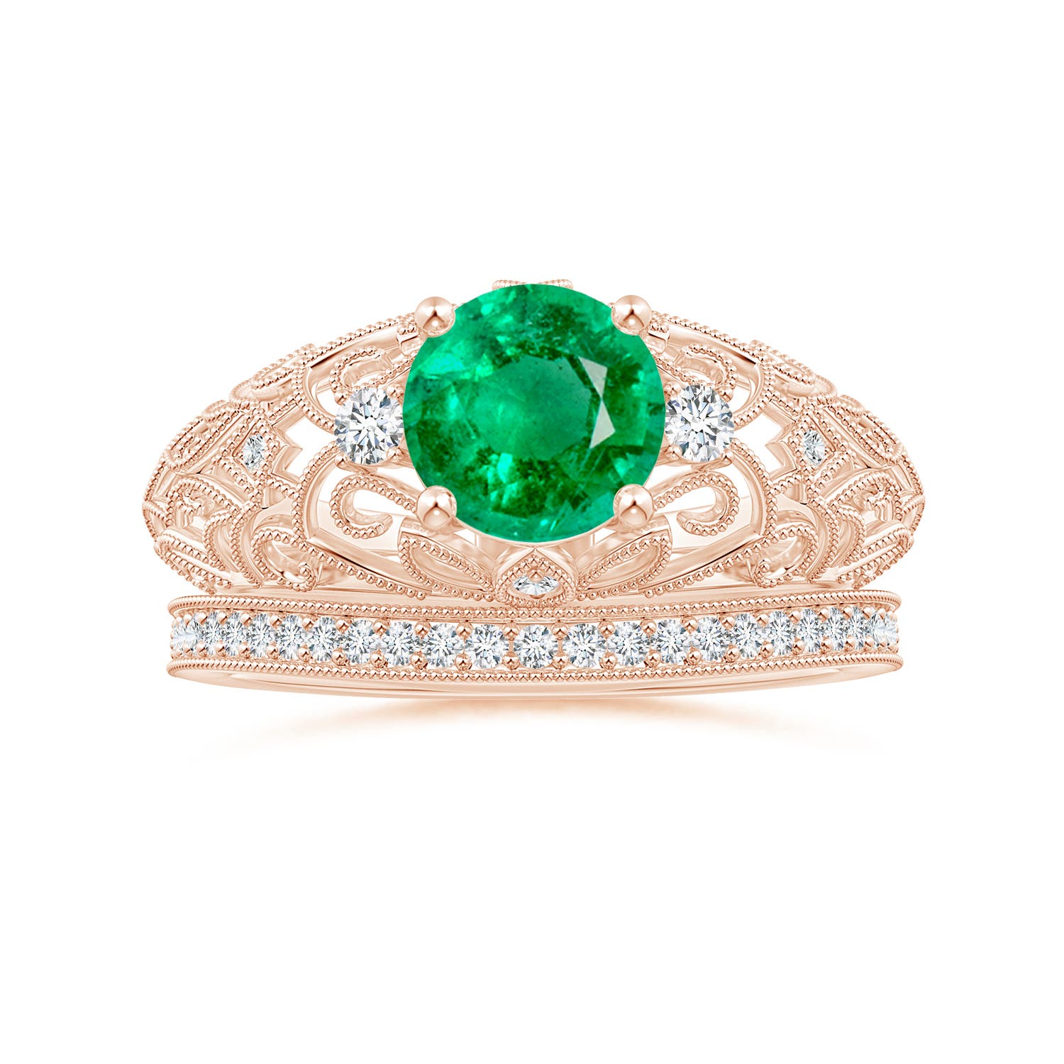 AAA - Emerald / 1.3 CT / 14 KT Rose Gold