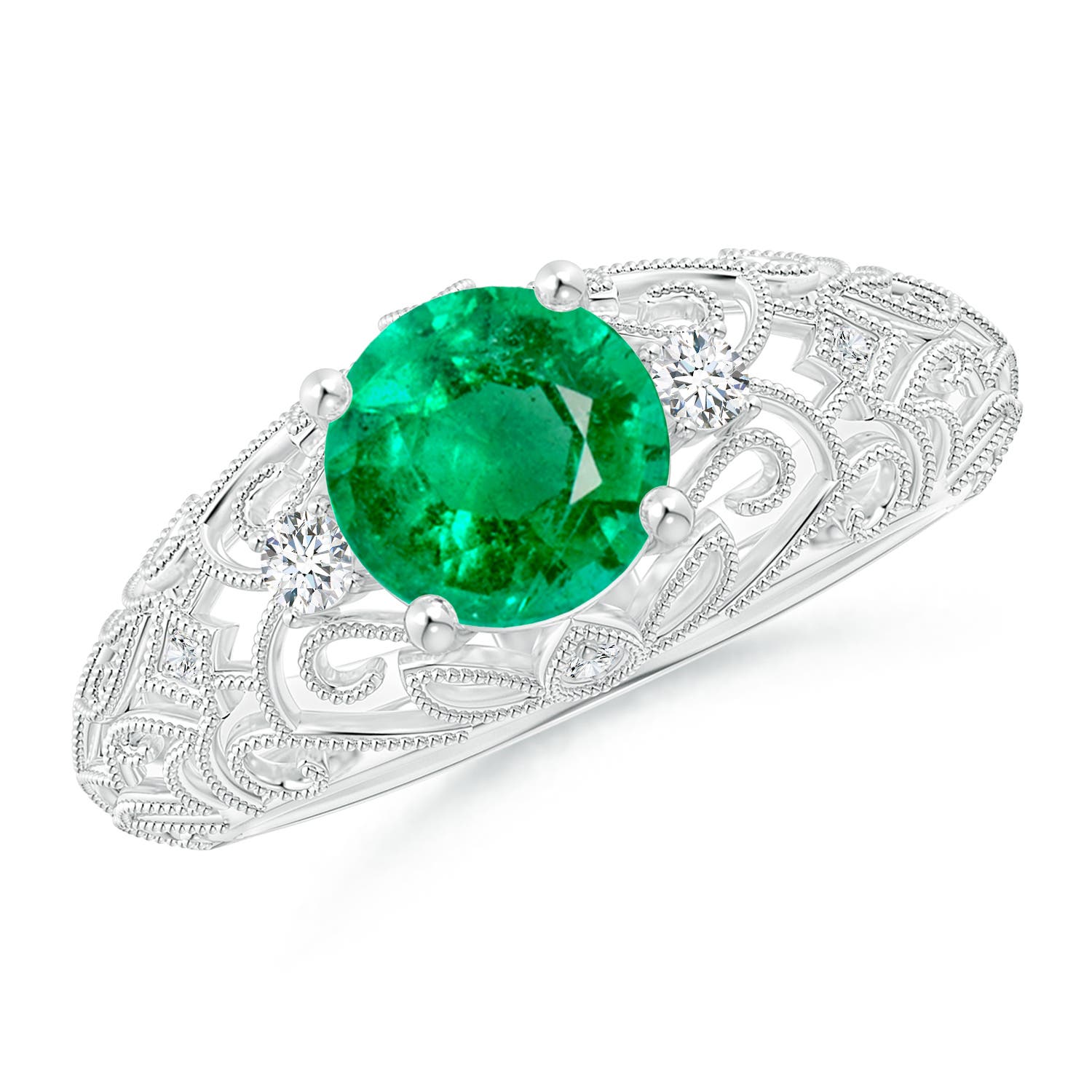 AAA - Emerald / 1.3 CT / 14 KT White Gold