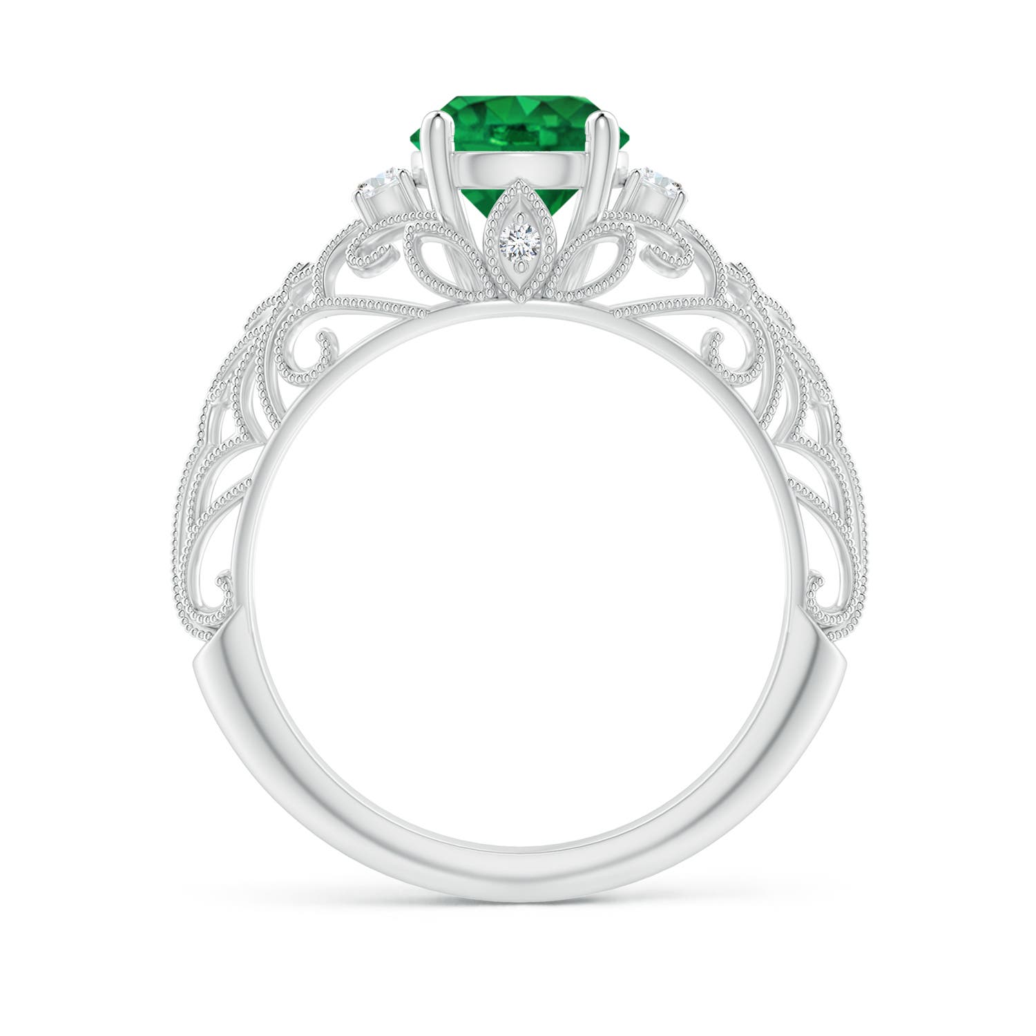 AAA - Emerald / 1.3 CT / 14 KT White Gold