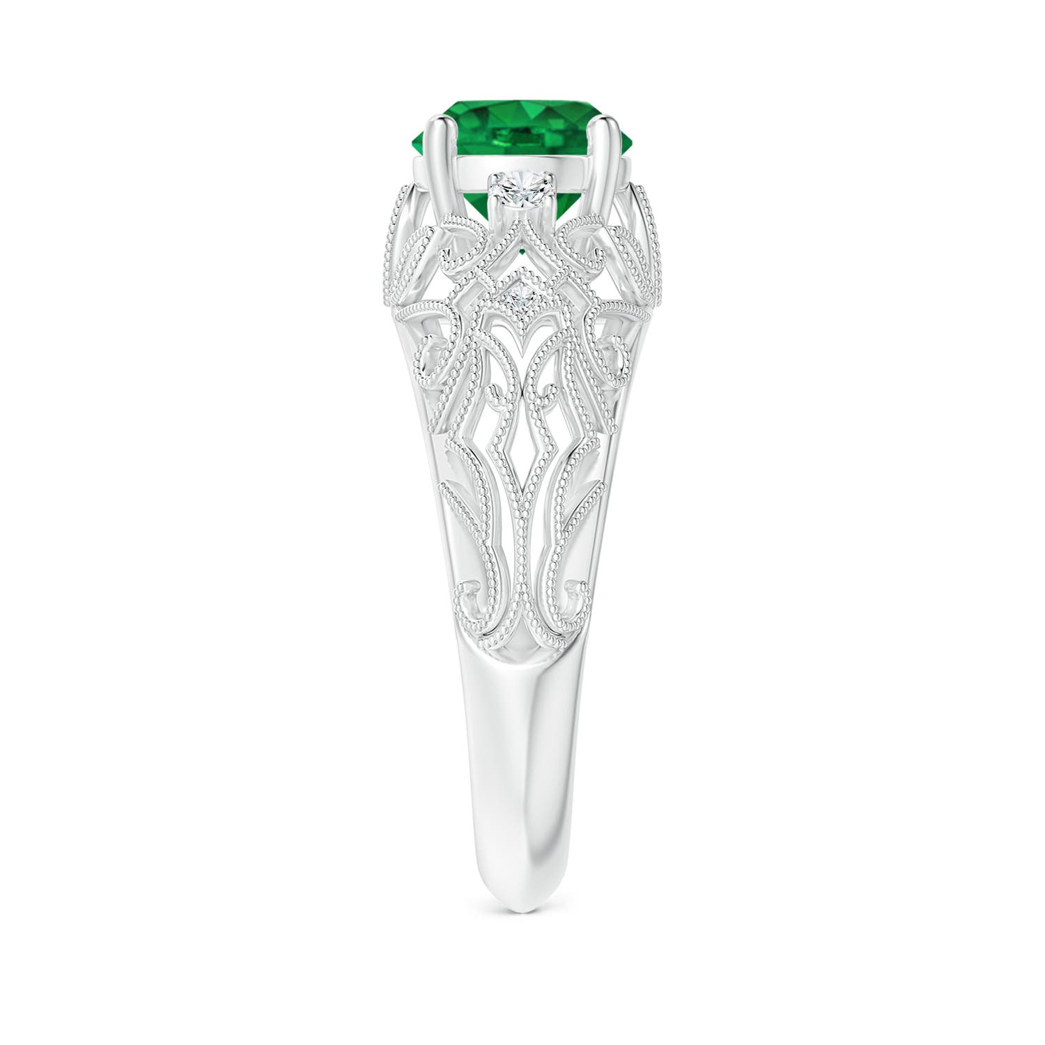 AAA - Emerald / 1.3 CT / 14 KT White Gold