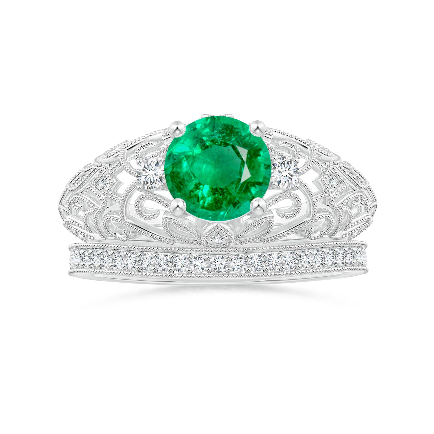 AAA - Emerald / 1.3 CT / 14 KT White Gold