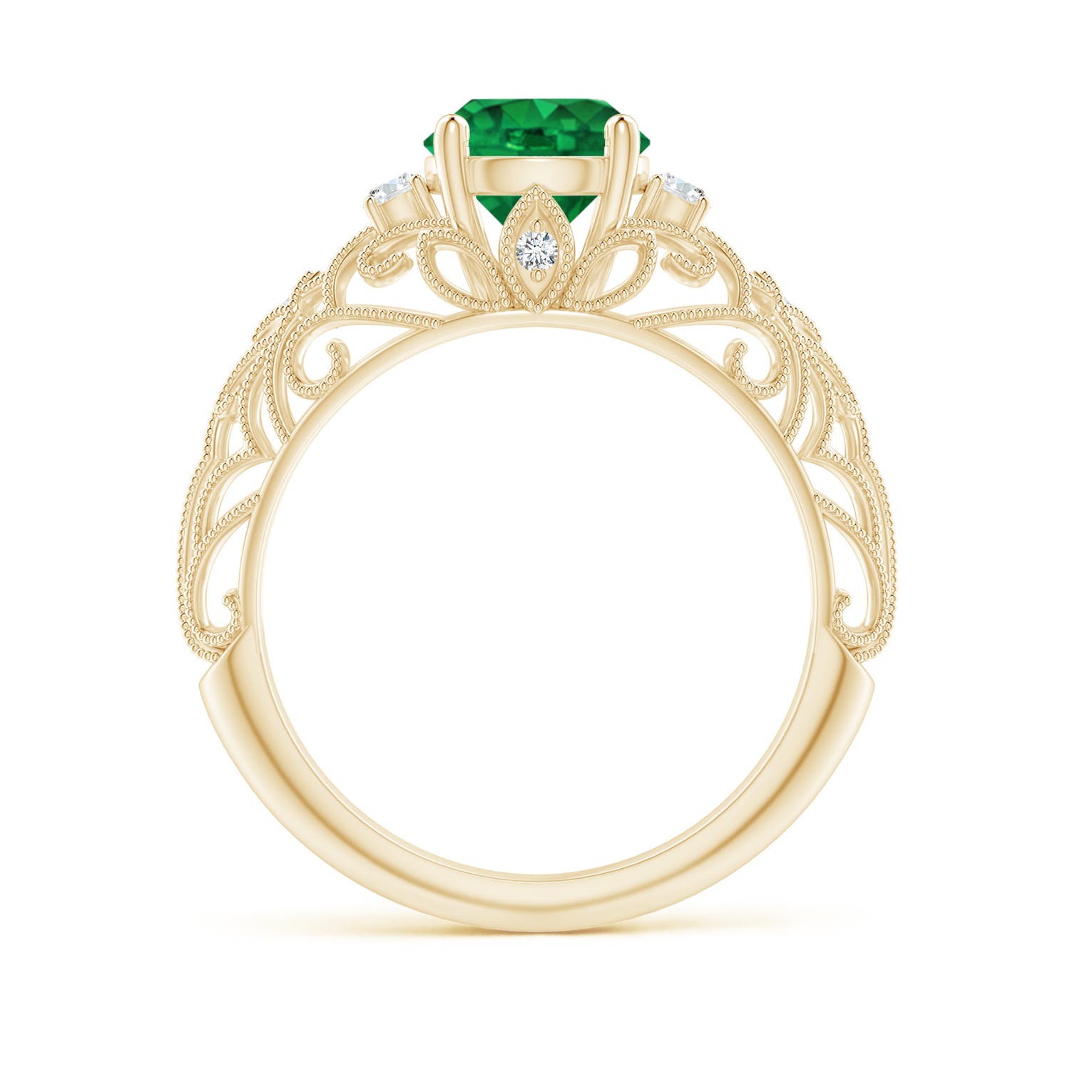 AAA - Emerald / 1.3 CT / 14 KT Yellow Gold